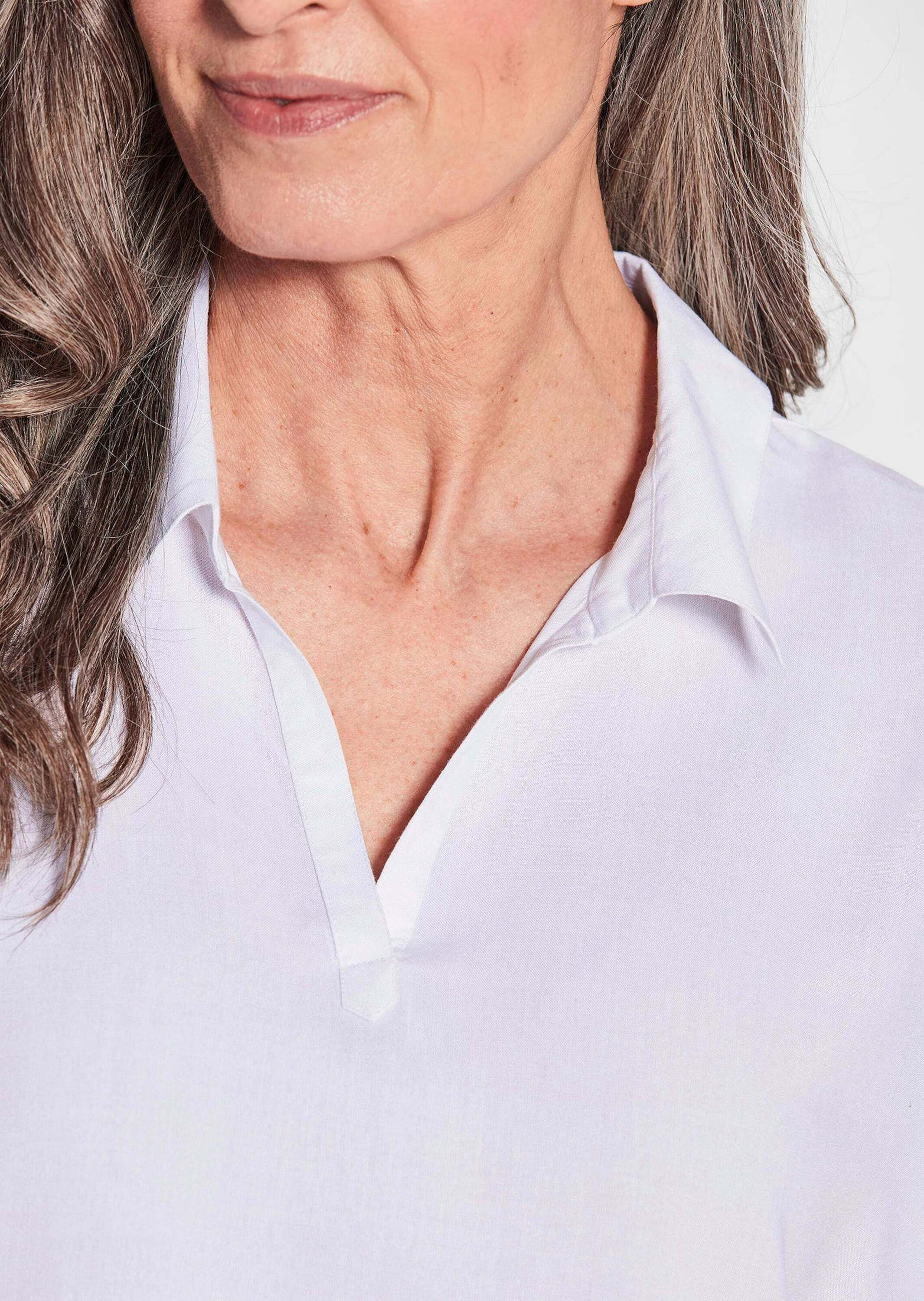 GOLDNER Klassische Bluse »Uni Bluse mit Hemdkragen«