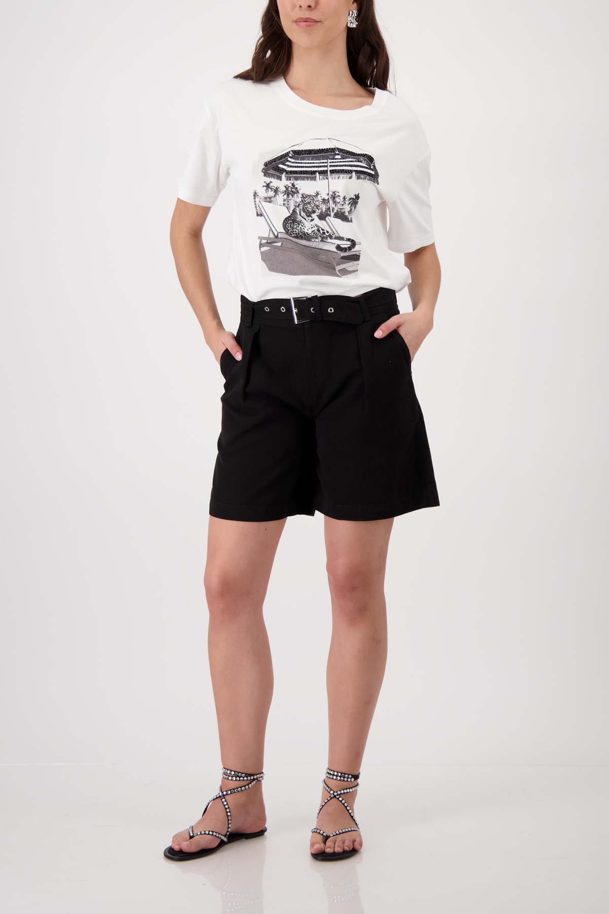 Monari T-Shirt Regular fit mit Leopardenprint