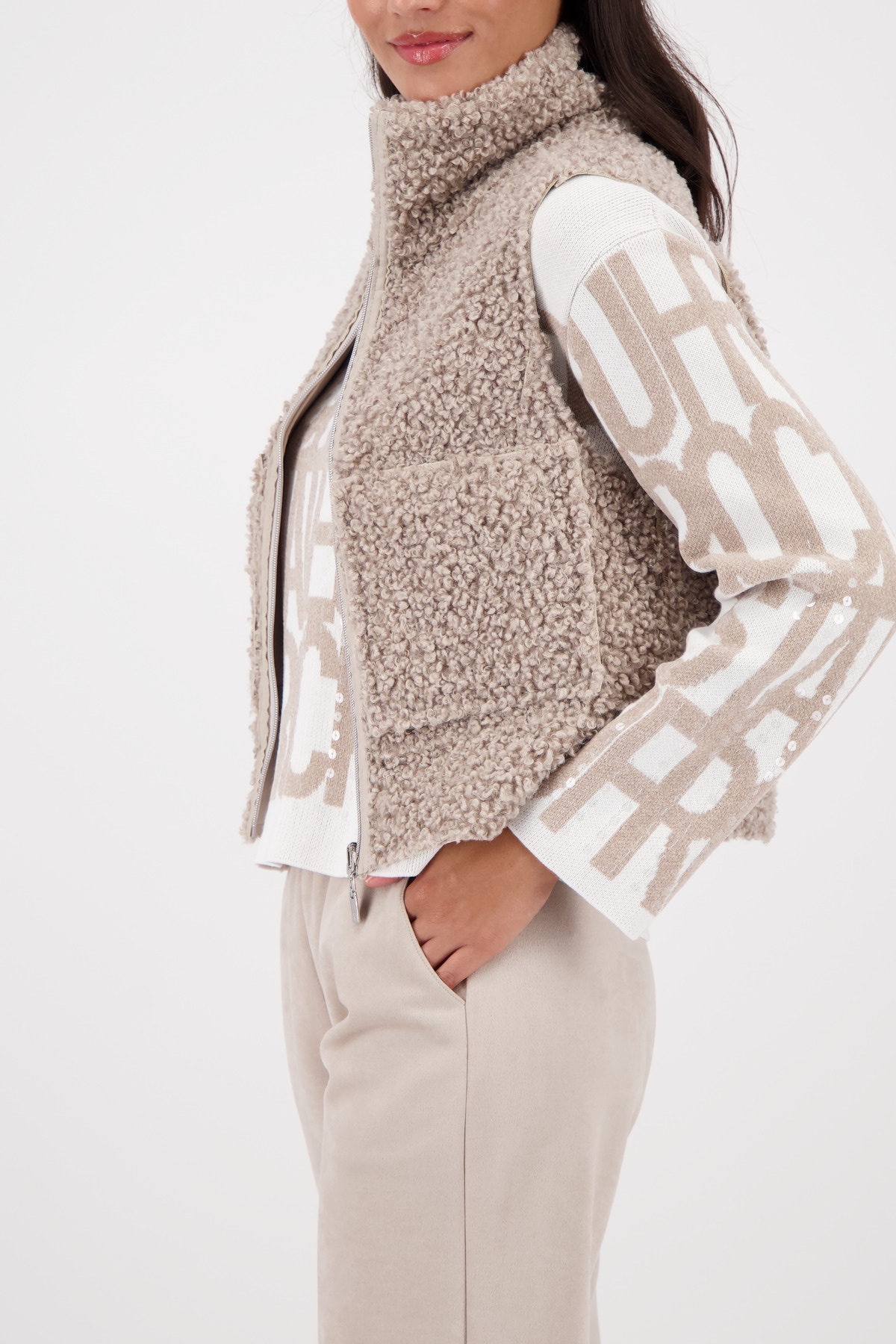 Monari Wendeweste Regular fit mit Stehkragen