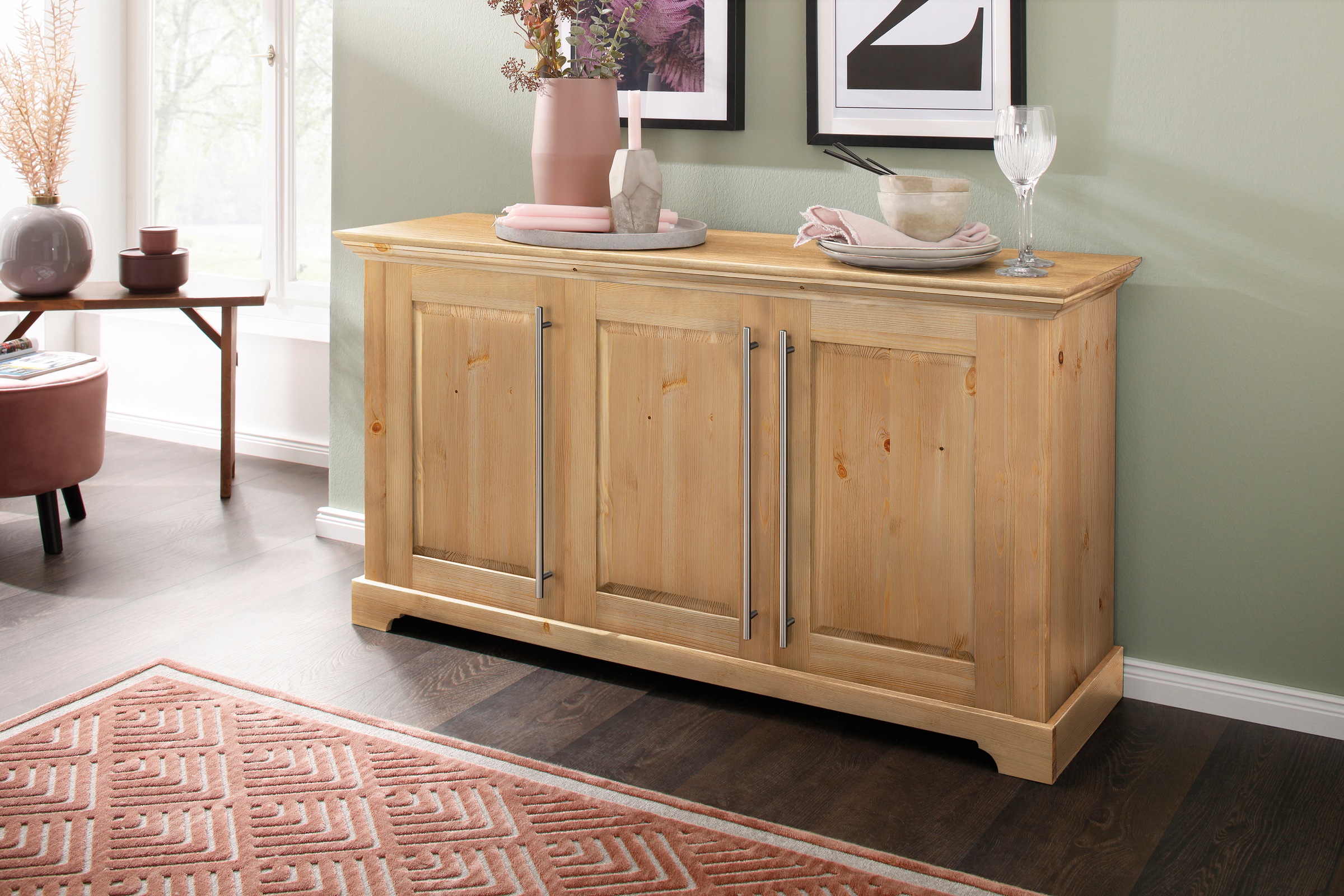 Home affaire Kommode »Meliss«, aus massiver Kiefer, FSC® 3-türig, Breite 132 cm