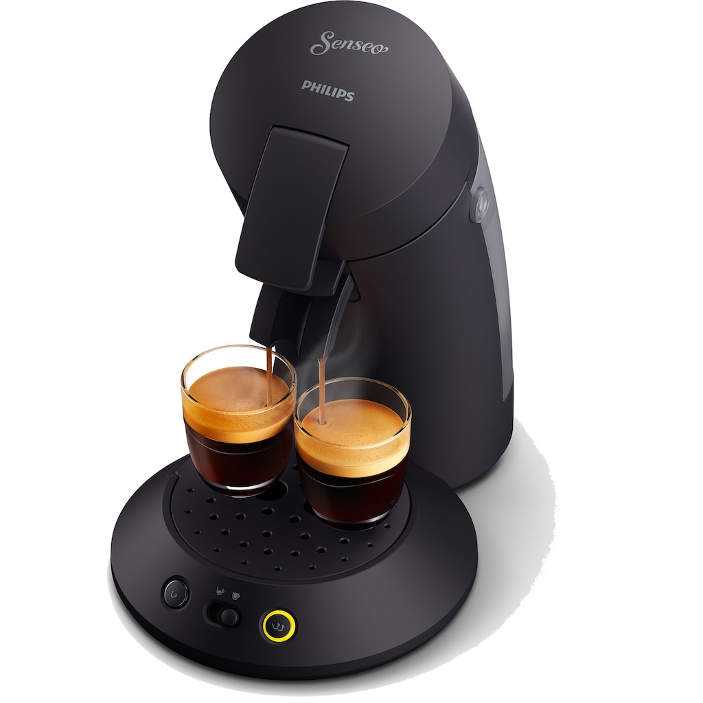 Philips Senseo Kaffeepadmaschine »Original Plus CSA 210/60«, aus 28% recyceltem Plastik und mit 2 Kaffeespezialitäten, mattschwarz