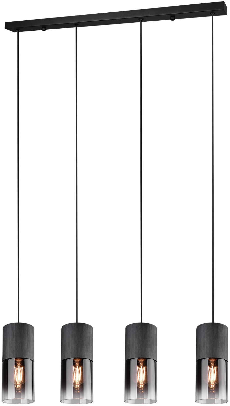 TRIO Leuchten Pendelleuchte »ROBIN«, 4 flammig, Leuchtmittel E27 | ohne Leuchtmittel, Hängelampe 4-flammig, höhenverstellbar, Glasschirme Ø 10 cm, Esszimmer