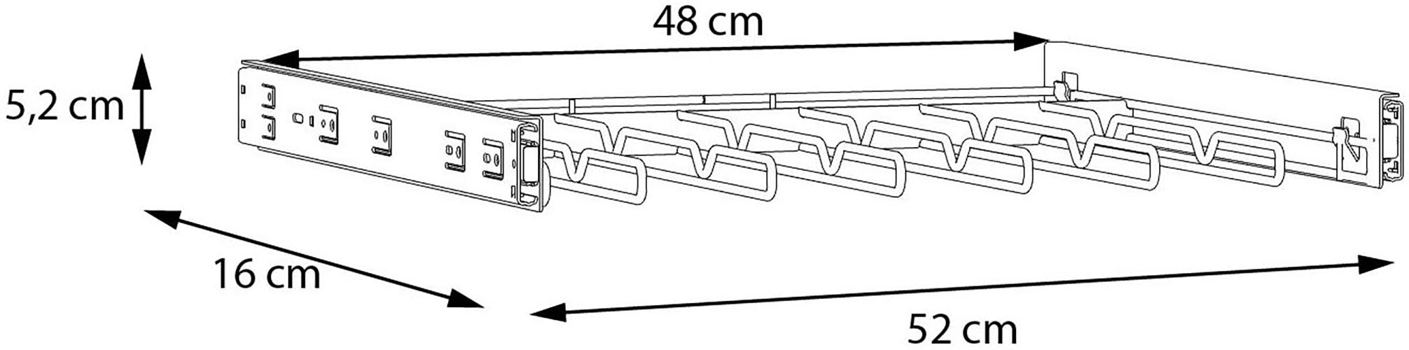 FORTE Inneneinteilung, B/H/T 52/5,2/50 cm, einfache Montage, Metall