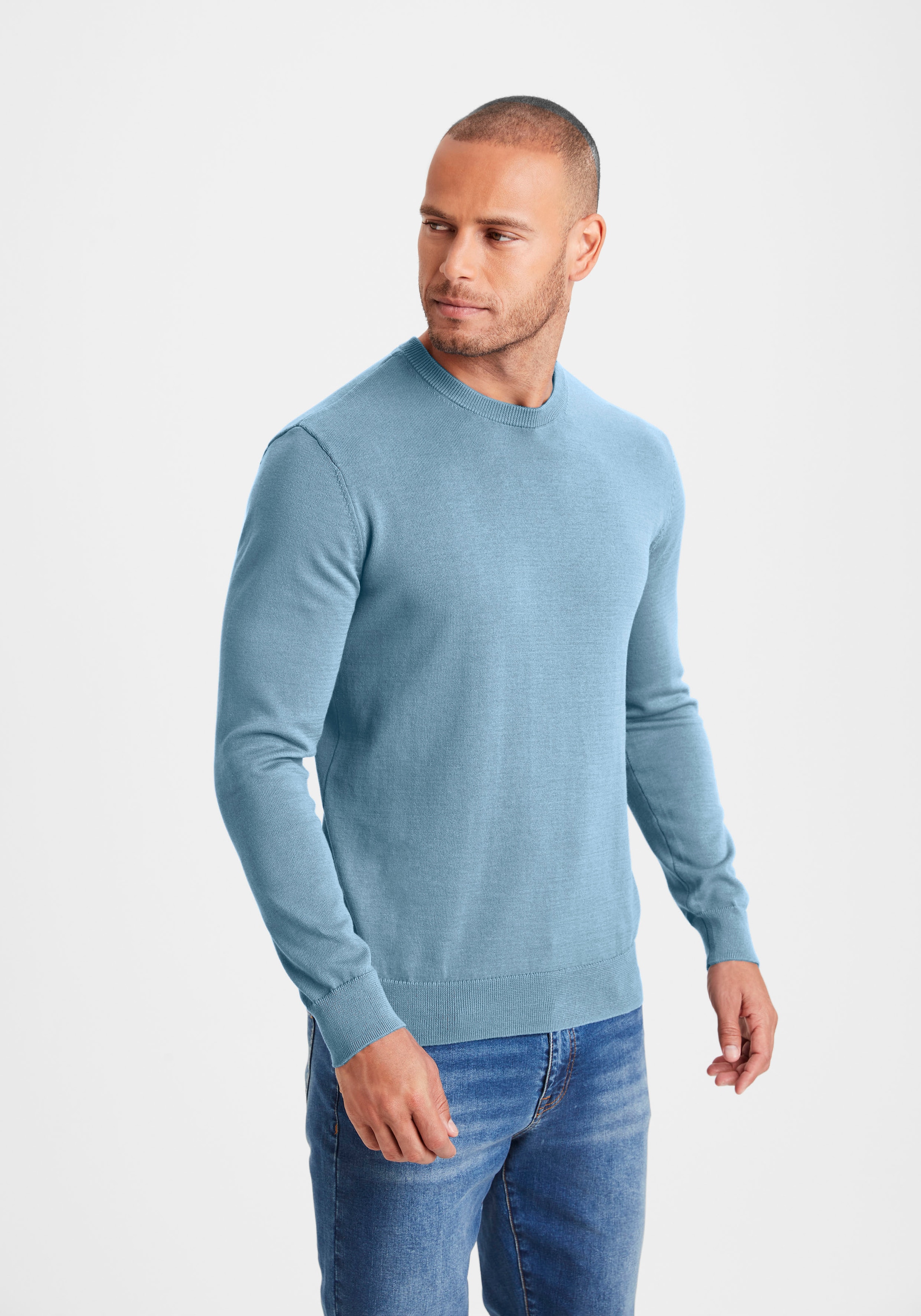 H.I.S Strickpullover Regular Fit, Langarm, Pullover aus Feinstrick, Baumwollmischung