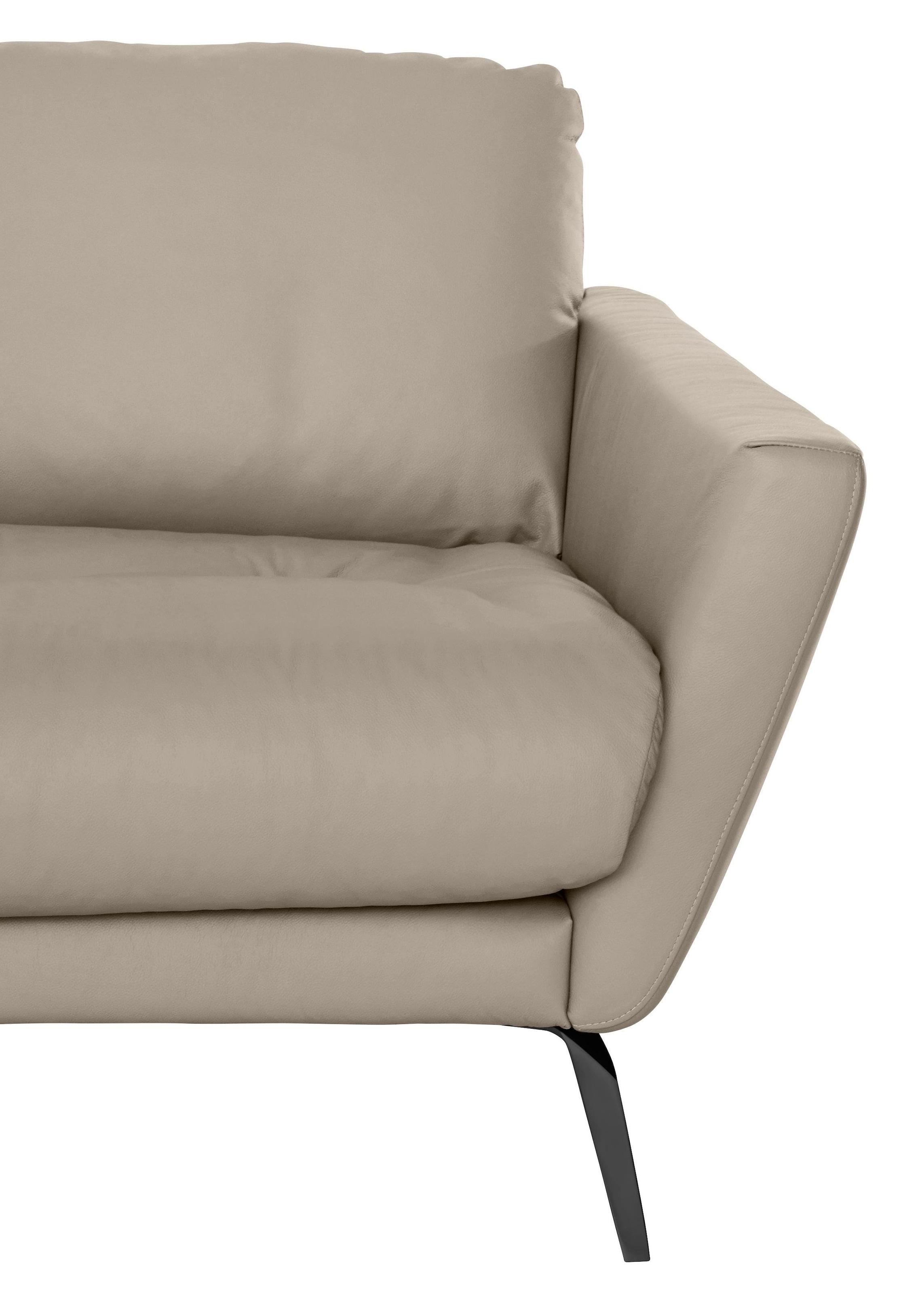 W.SCHILLIG Big-Sofa »softy«, mit dekorativer Heftung im Sitz, Füße schwarz pulverbeschichtet
