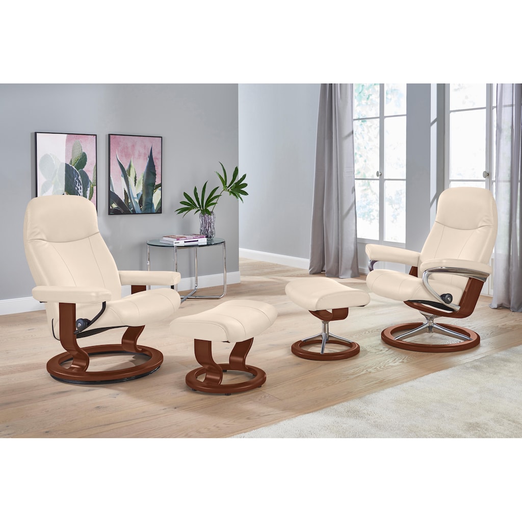 Stressless® Relaxsessel »Garda«, (Set, Relaxsessel mit Hocker), mit Hocker, mit Classic Base, Größe L, Gestell Braun