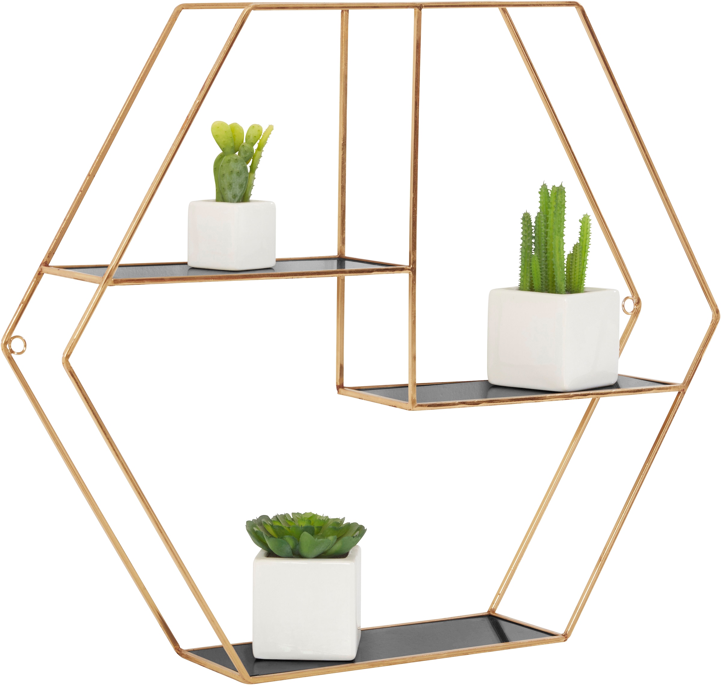 in »Hexagon«, Deko-Wandregal Shop Design sechseckiges modernem Element, Online goldfarben, OTTO Leonique