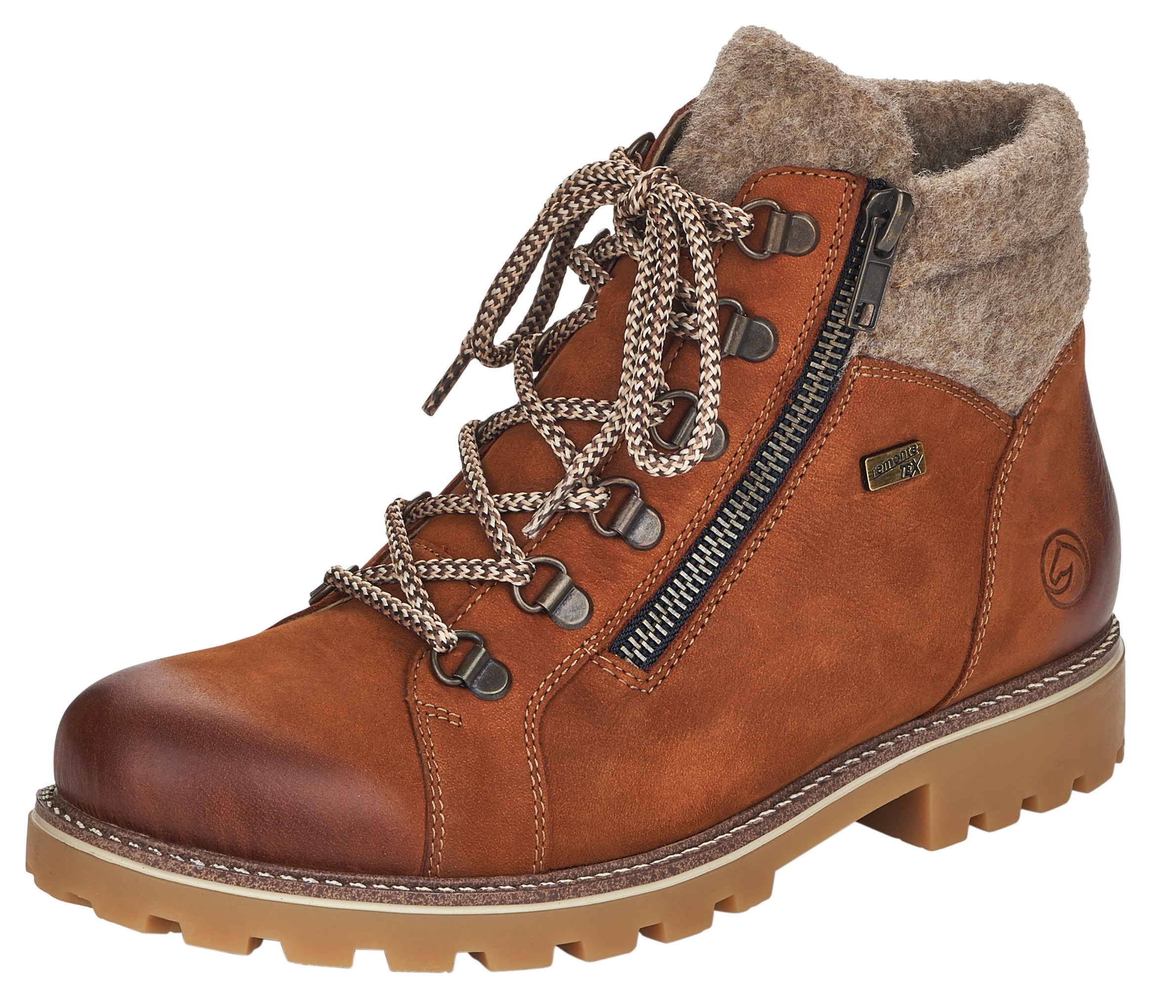 Winterboots, Blockabsatz, Outdoorschuh, Schnürschuh im trendigen Bergsteiger-Look