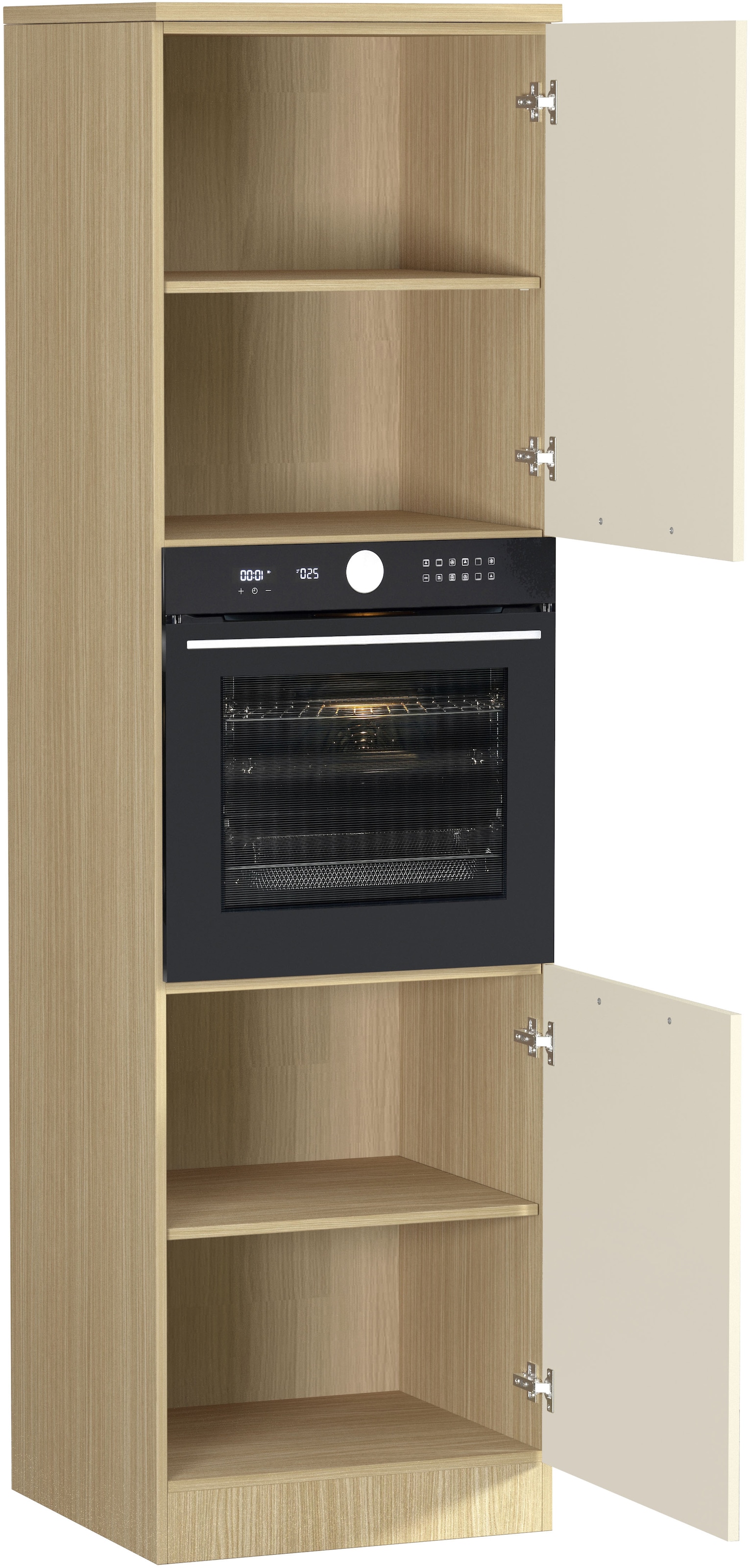 KOCHSTATION Backofenumbauschrank »Luna, Backofenschrank, Backofen-Hochschrank, Made in Italy« B/T/H: 60×60×214,5 cm, Oberplatte mit 25 mm Stärke