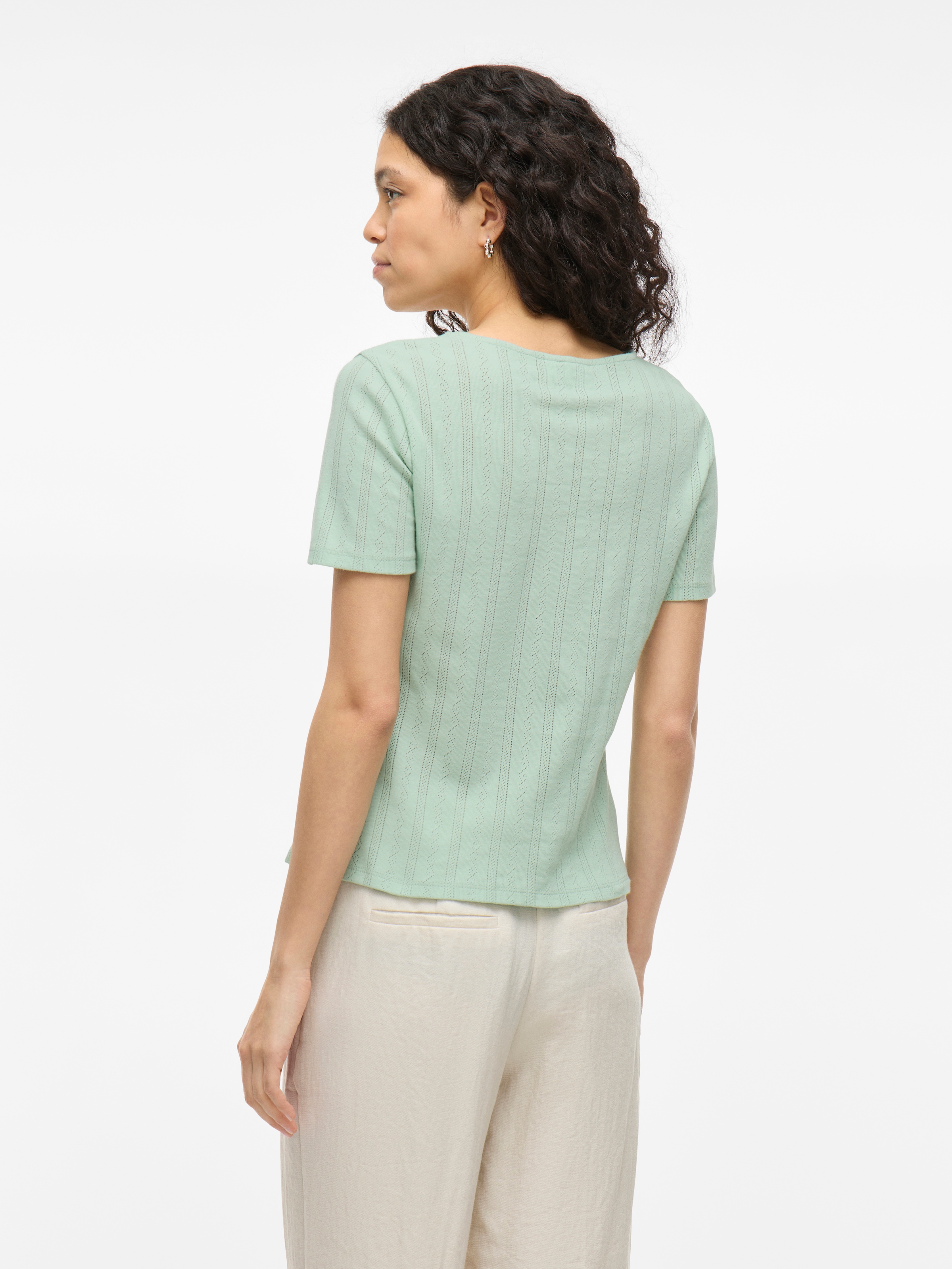 Vila Kurzarmshirt »VIKASSIE S/S POINTELLE TOP - NOOS«