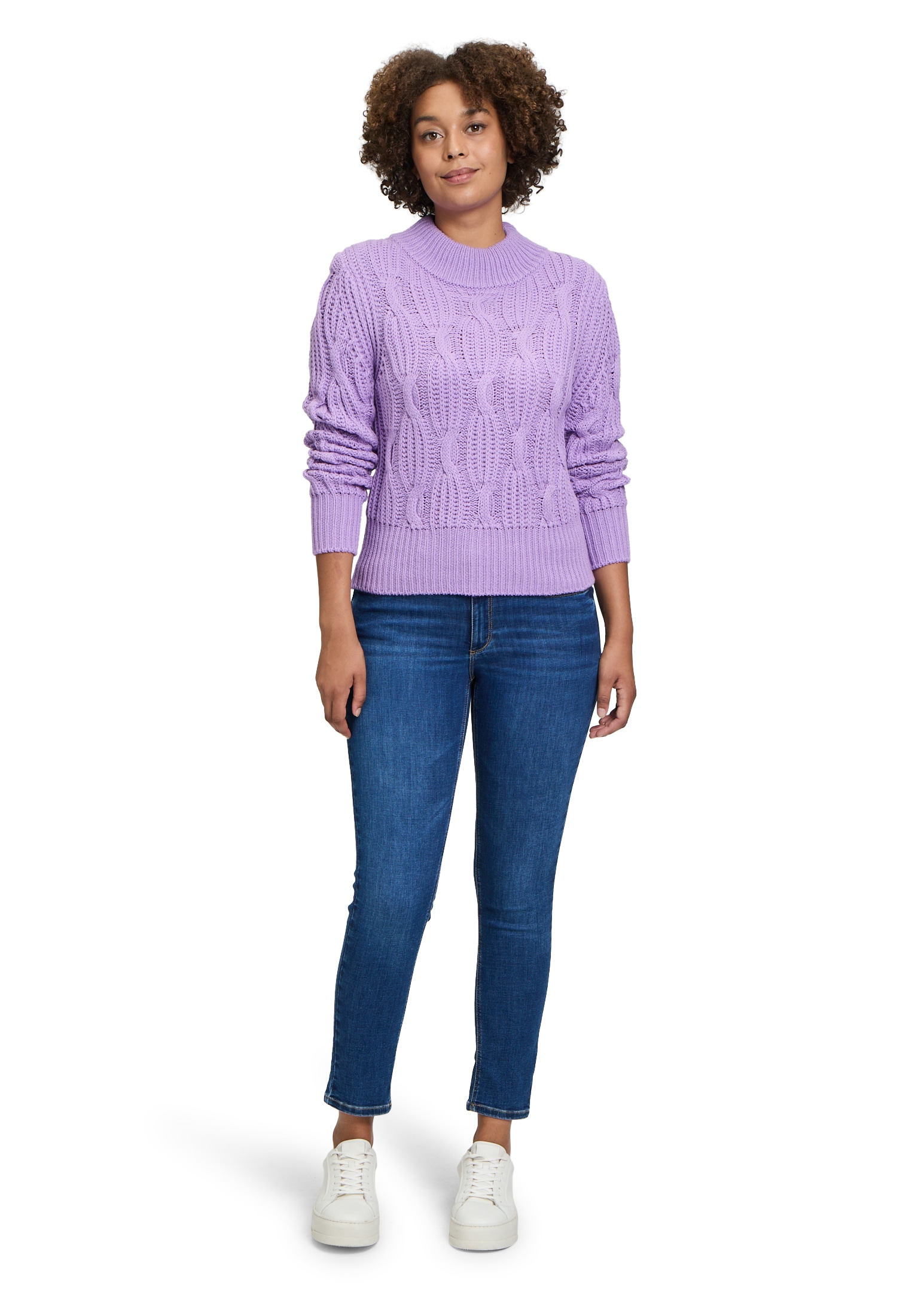 Betty&Co Rundhalspullover »Grobstrick-Pullover mit Stehkragen«