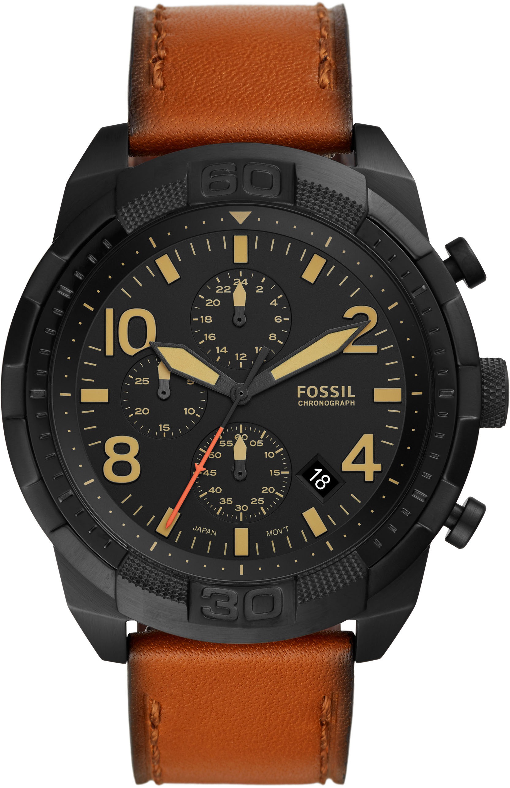 Fossil Chronograph »Bronson, FS5714«, Quarzuhr, Armbanduhr, Herrenuhr, Stoppfunktion, Datum, nachhaltig
