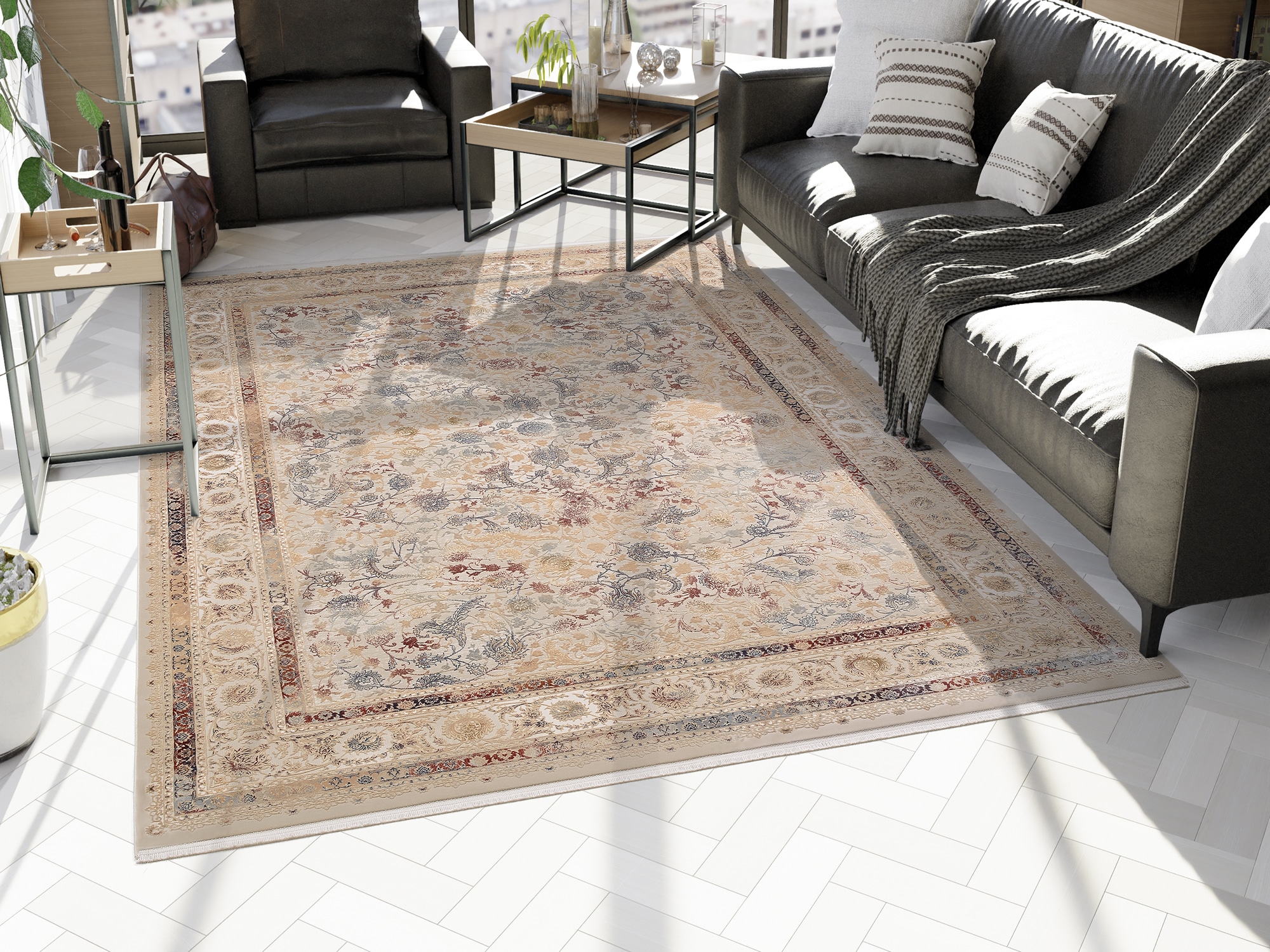 OCI DIE TEPPICHMARKE Teppich »MYSTIC LIMITED« rechteckig 7 mm Höhe florale Muster in 3D-Optik, maschinell gewebt, Viskose