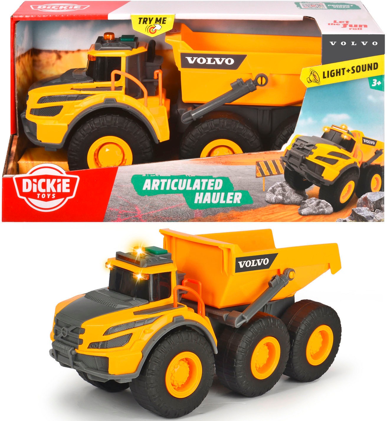 Dickie Toys Spielzeug-Baumaschine »Volvo Articulated Hauler«, mit Licht & Sound
