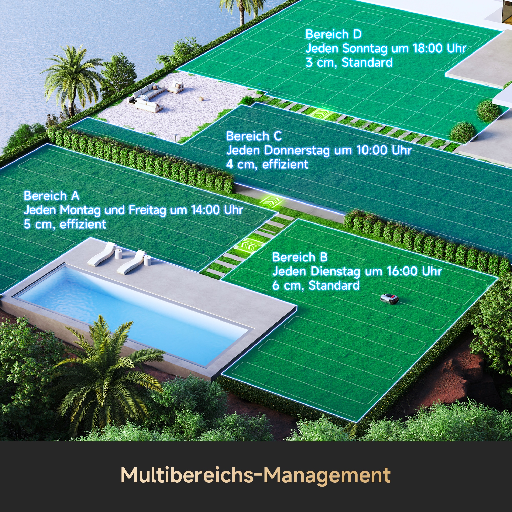 Dreame Rasenmähroboter »A2 1200«  Kantenschnittsystem, automatische Begrenzungseinrichtung, KI-Kamera