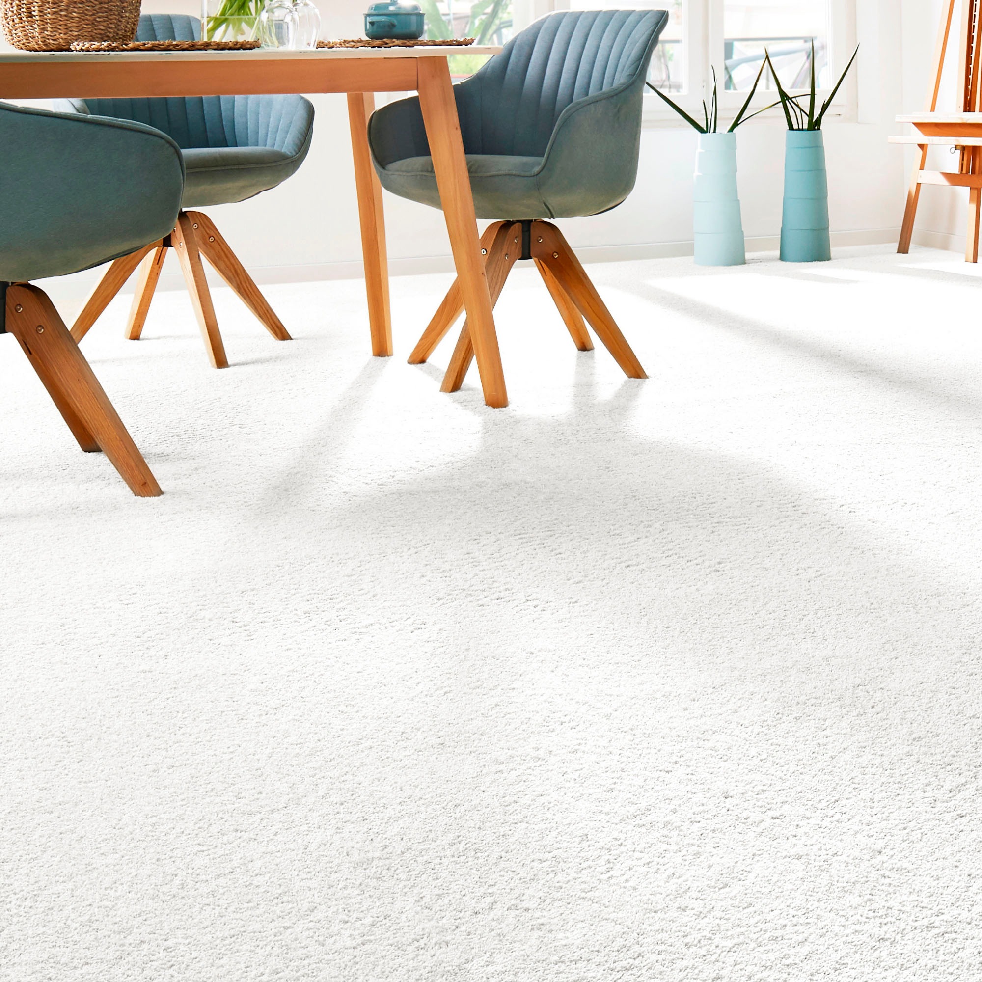 Andiamo Teppichboden »Sophie, Frisee-Velours, Made in Netherlands«, rechteckig, 12 mm Höhe, Uni Farben, Breite 400 cm oder 500 cm, strapazierfähig & pflegeleicht