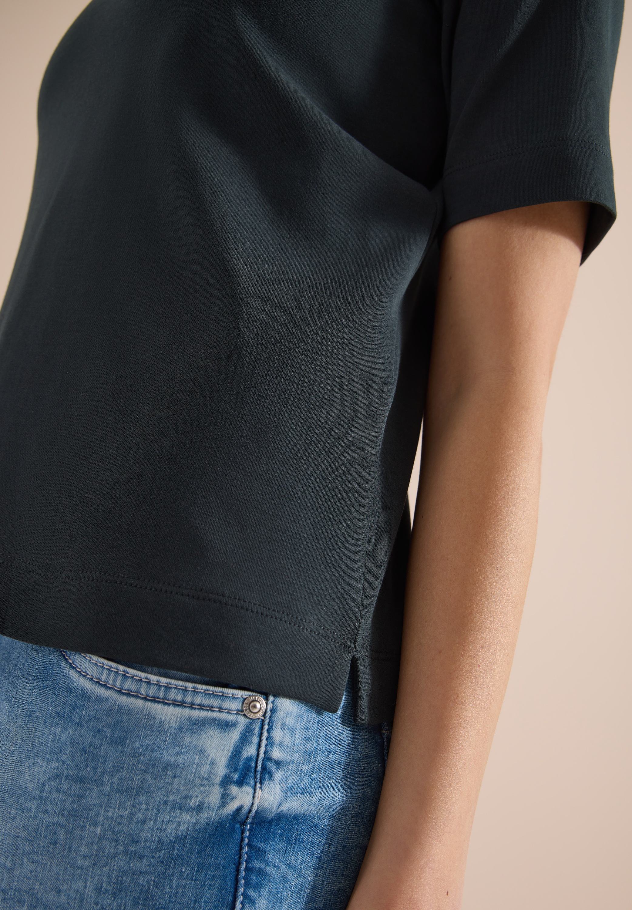 Cecil Poloshirt mit seitlichen Schlitzen im Saum