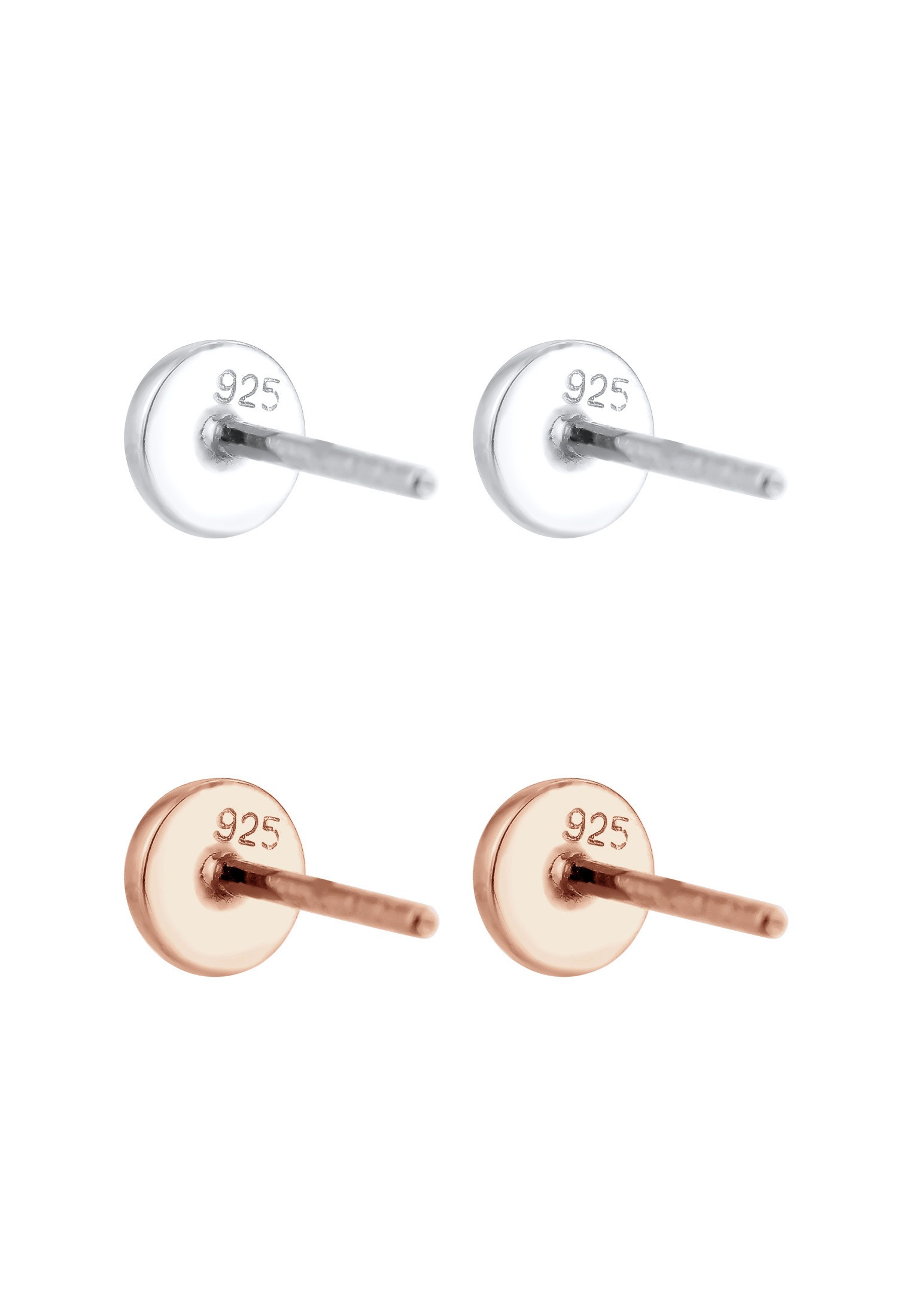 Elli Ohrstecker-Set »Ohrringe Ohrringset Plättchen Kreis 2er Set 925 Sterling Silber vergoldet«