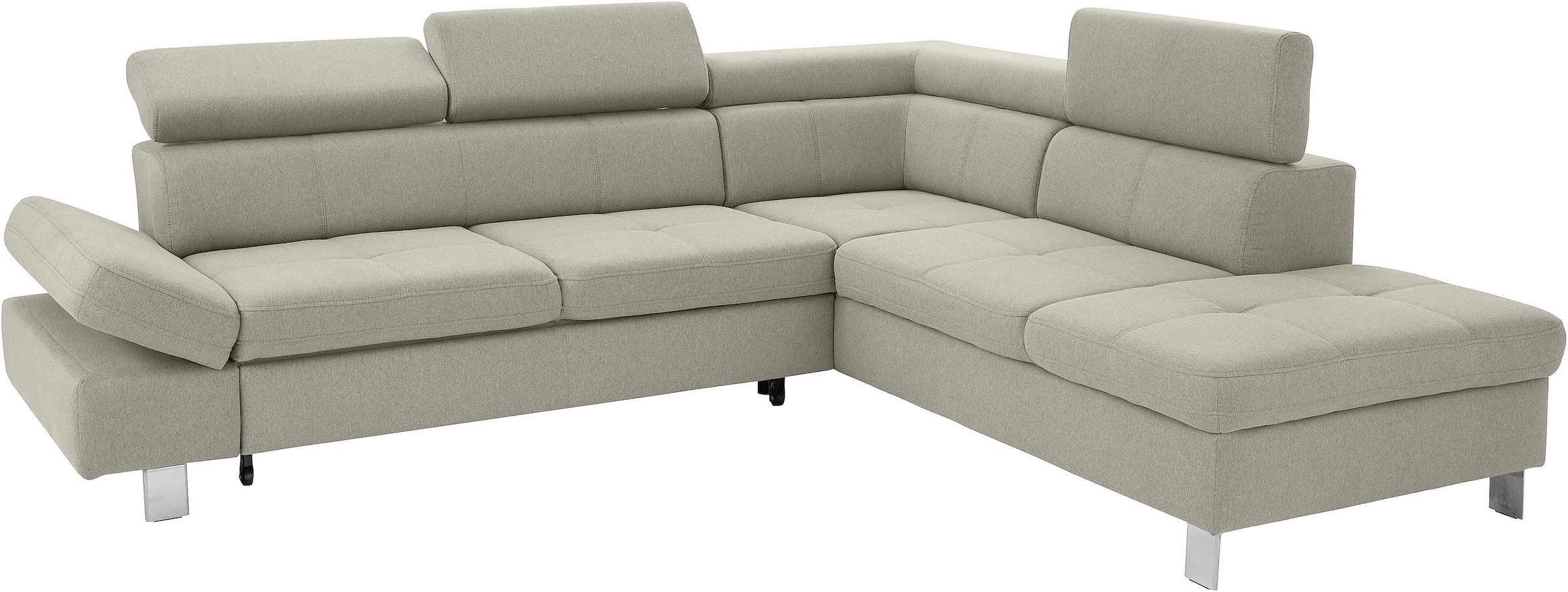 exxpo - sofa fashion Ecksofa »Fiji, L-Form«, mit Kopf- bzw. Rückenverstellung, wahlweise mit Bettfunktion