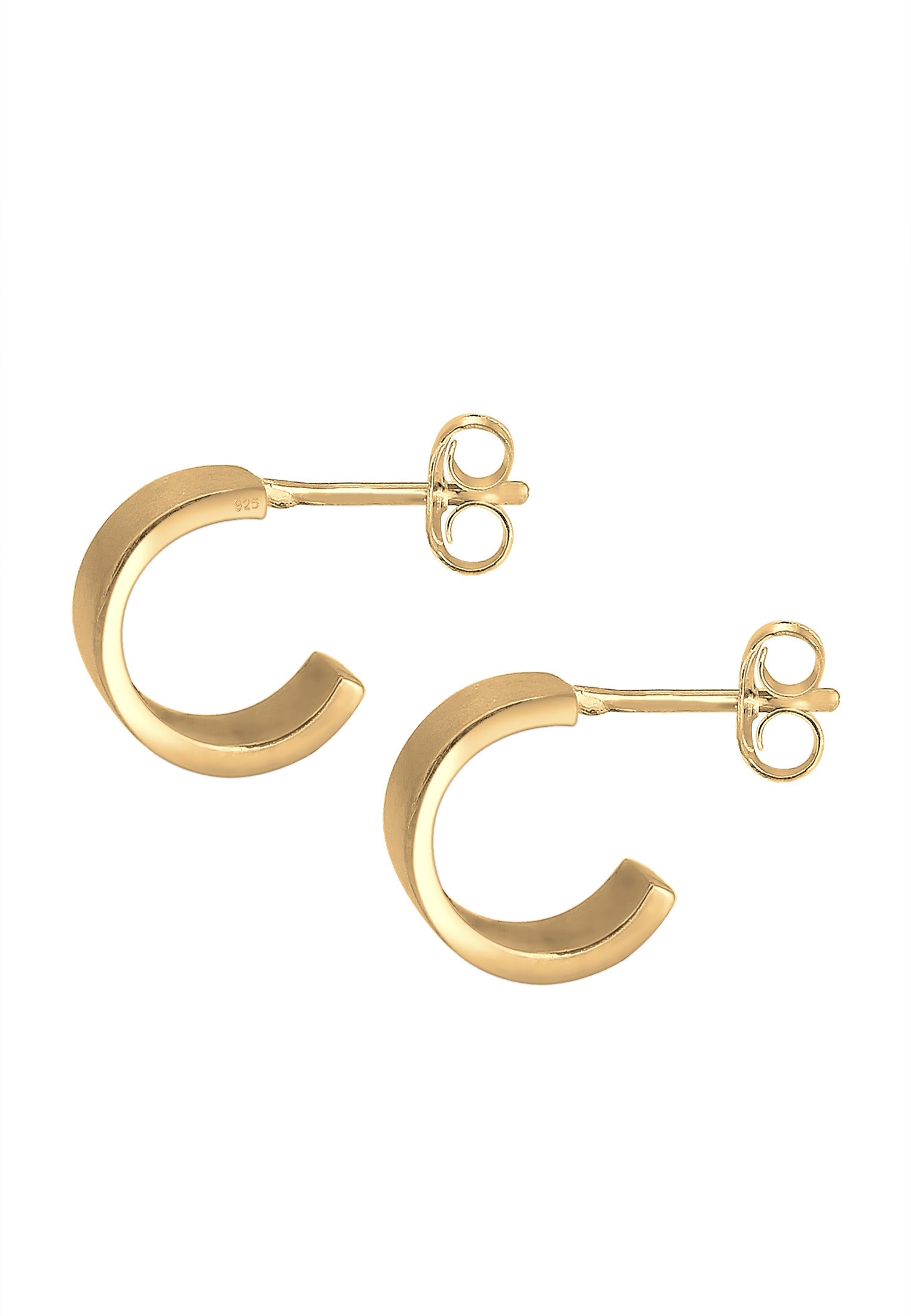 Elli Paar Creolen »Ohrringe Ohrstecker Halbcreolen Matt Modern 925 Sterling Silver«