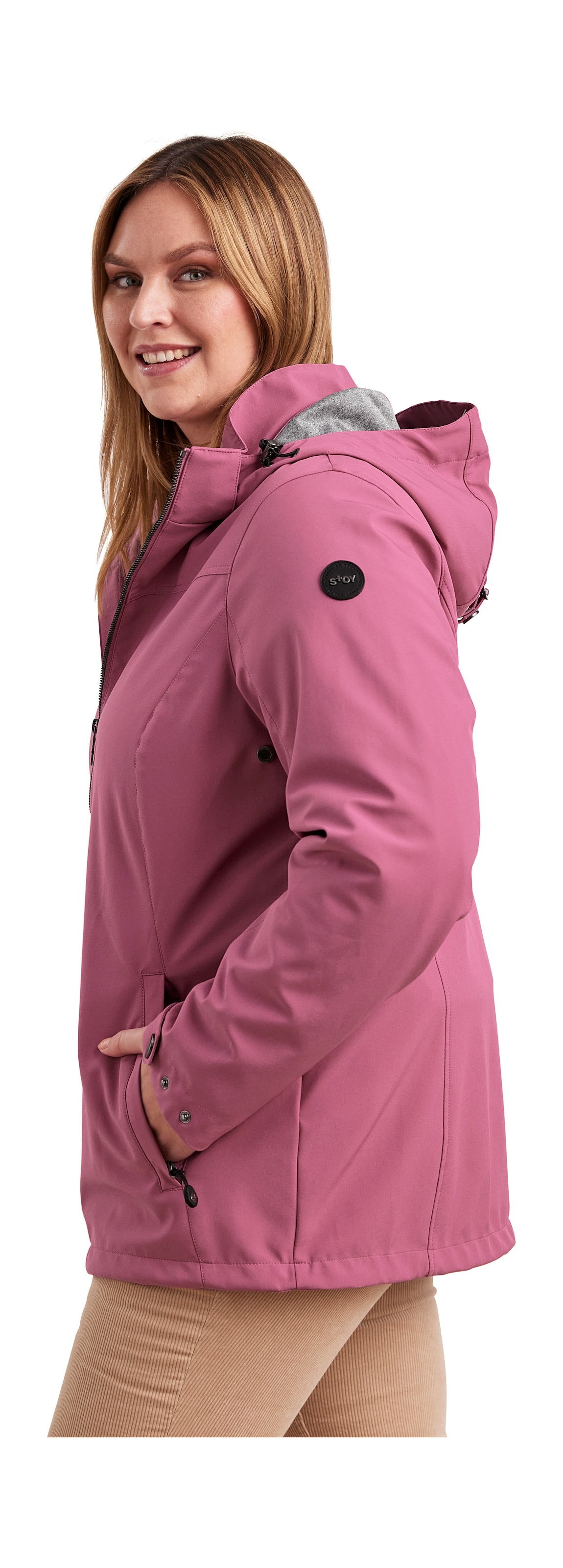 STOY Softshelljacke »STS 1 WMN SFTSHLL JCKT«, Damen Softshelljacke: wasserabweisend, atmungsaktiv, umweltfreundlich