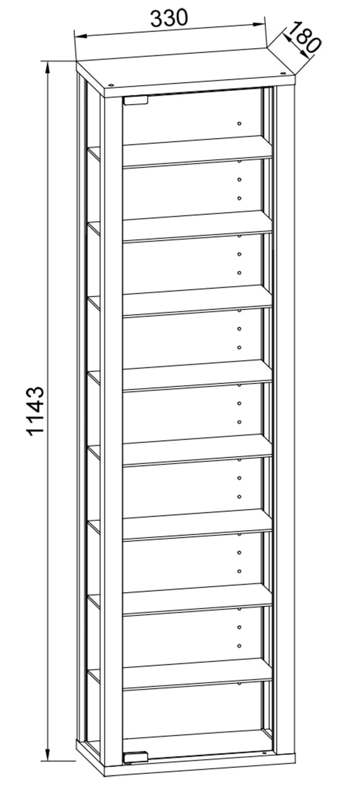 VCM Wandregal »Wandvitrine Hängevitrine Glasvitrine Stano Maxi«