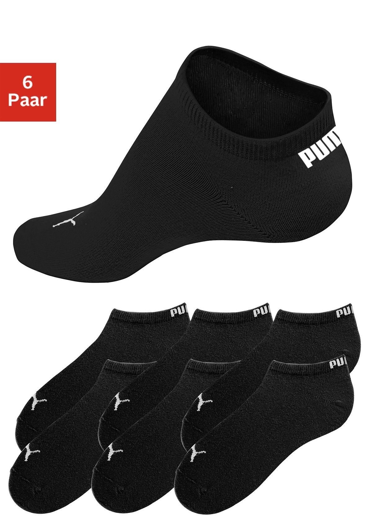 PUMA Sneakersocken 6 Paar mit eingestricktem Markenlogo bei OTTO