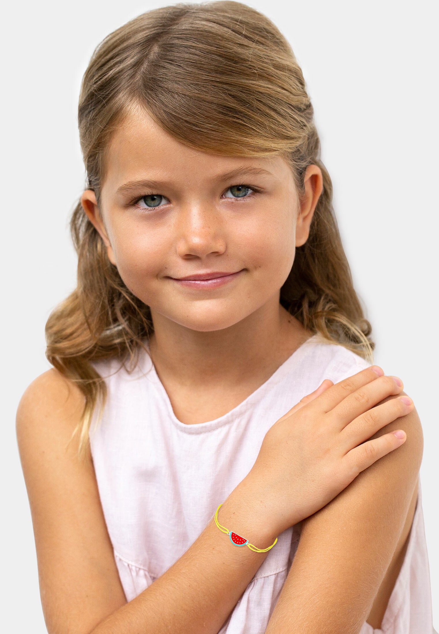 Elli Armkette »Armband Kinder Melone Bunt Nylon verstellbar 925 Silber«