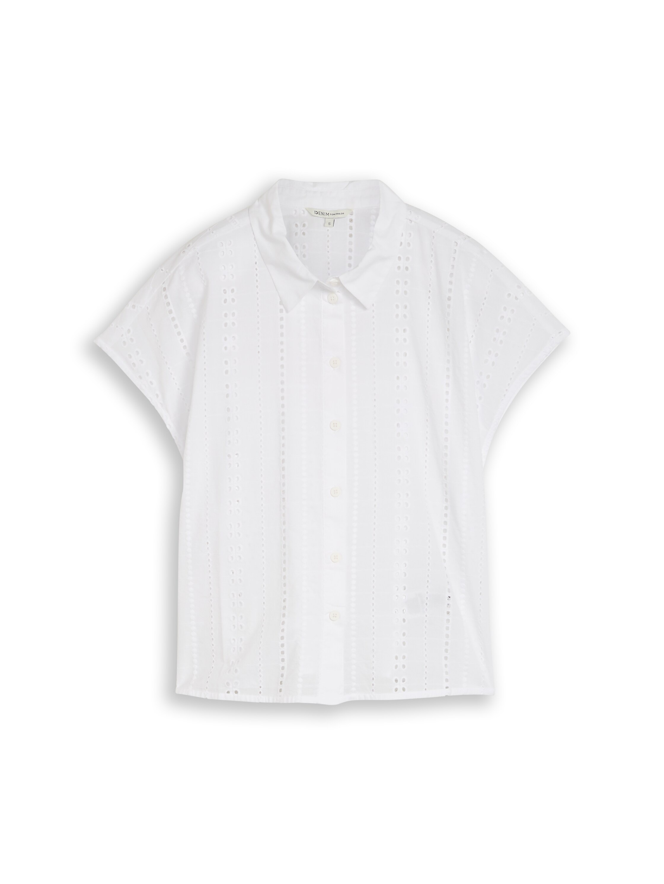 TOM TAILOR Denim Hemdbluse Sommerbluse mit Häkel-Details