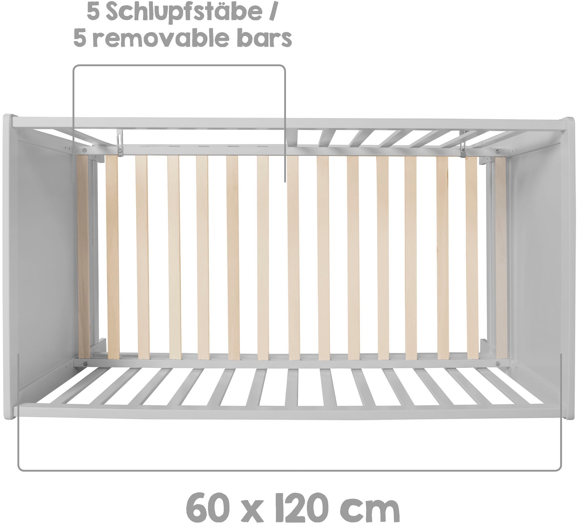 roba® Beistellbett »60x120 cm Universal, taupe«, inklusive Matratze