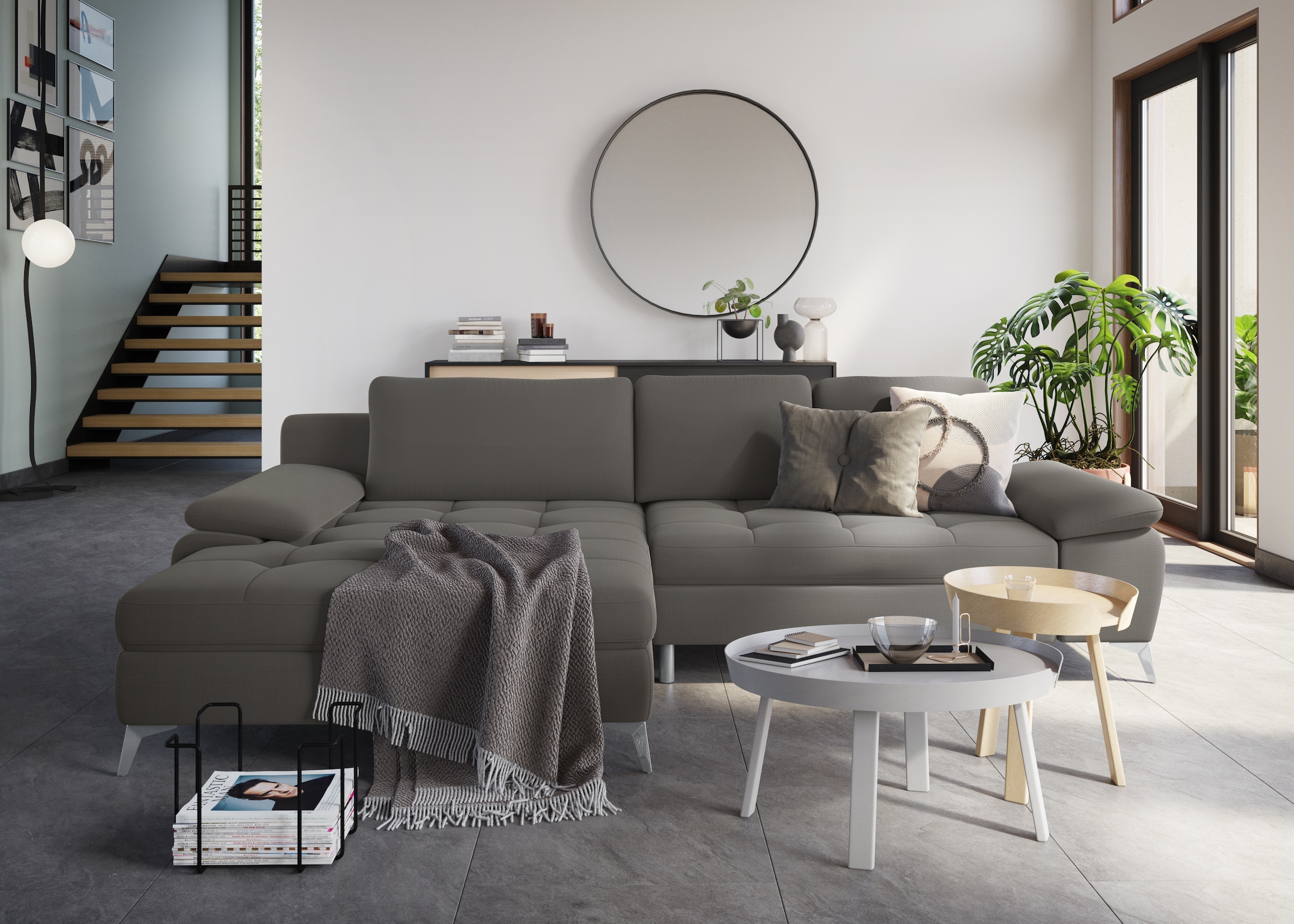 sit&more Ecksofa »Latigo L-Form«, mit Mega-Recamiere, wahlweise mit Bettfunktion und Bettkasten