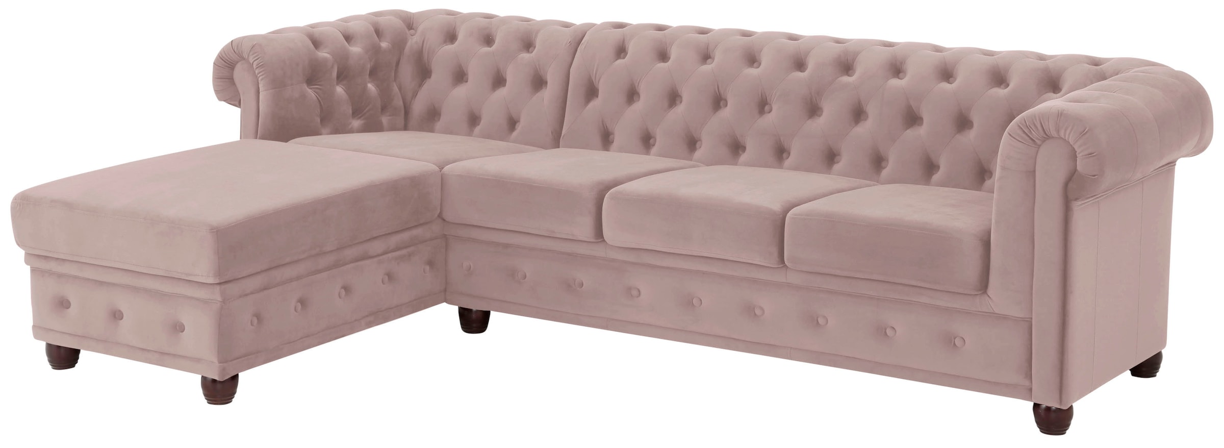 Home affaire Chesterfield-Sofa »New Castle L-Form« hochwertige Knopfheftung in Chesterfield-Design, B/T/H: 255(171/72)