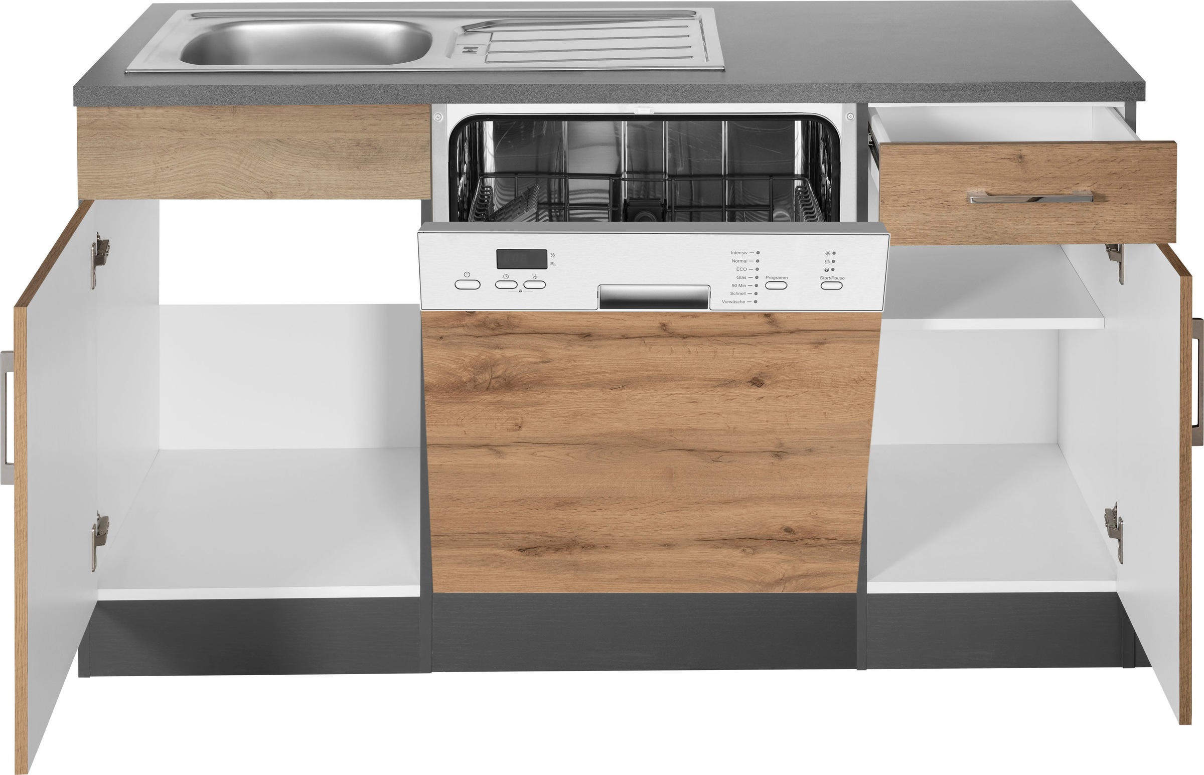 KOCHSTATION Winkelküche »KS-Colmar« mit E-Geräten, Stellbreite 210/330 cm