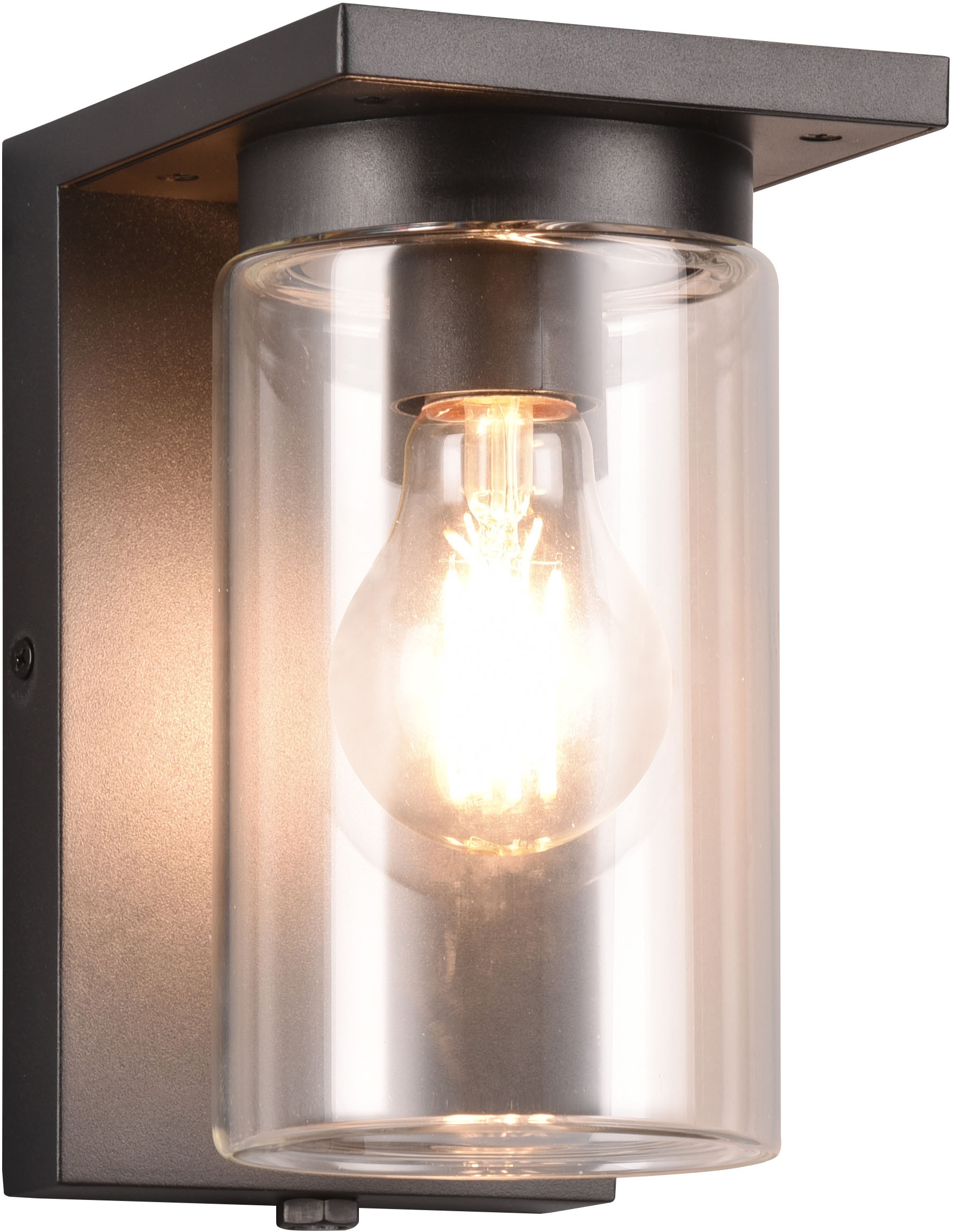 TRIO Leuchten Außen-Wandleuchte »ARDILA, Outdoor Fassadenleuchte mit Glasschirm, Dämmerungssensor« E27 1 Stk. warmweiß - kaltweiß exkl 1x E27 max 40W, IP44, Wandlampe für Hauswand Garten Terrasse