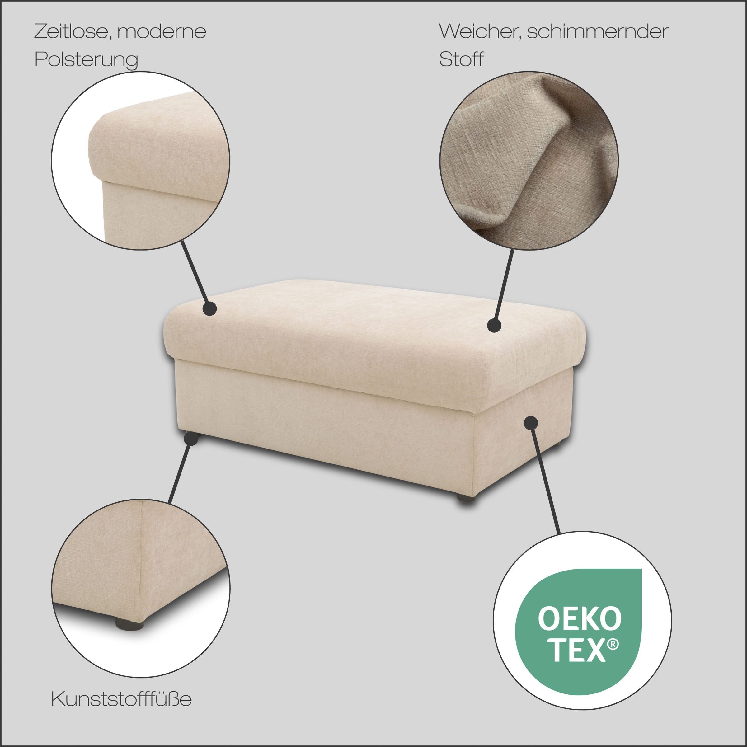 DOMO collection Hocker »800 025, passende Ergänzung zum Mega-Sofa«