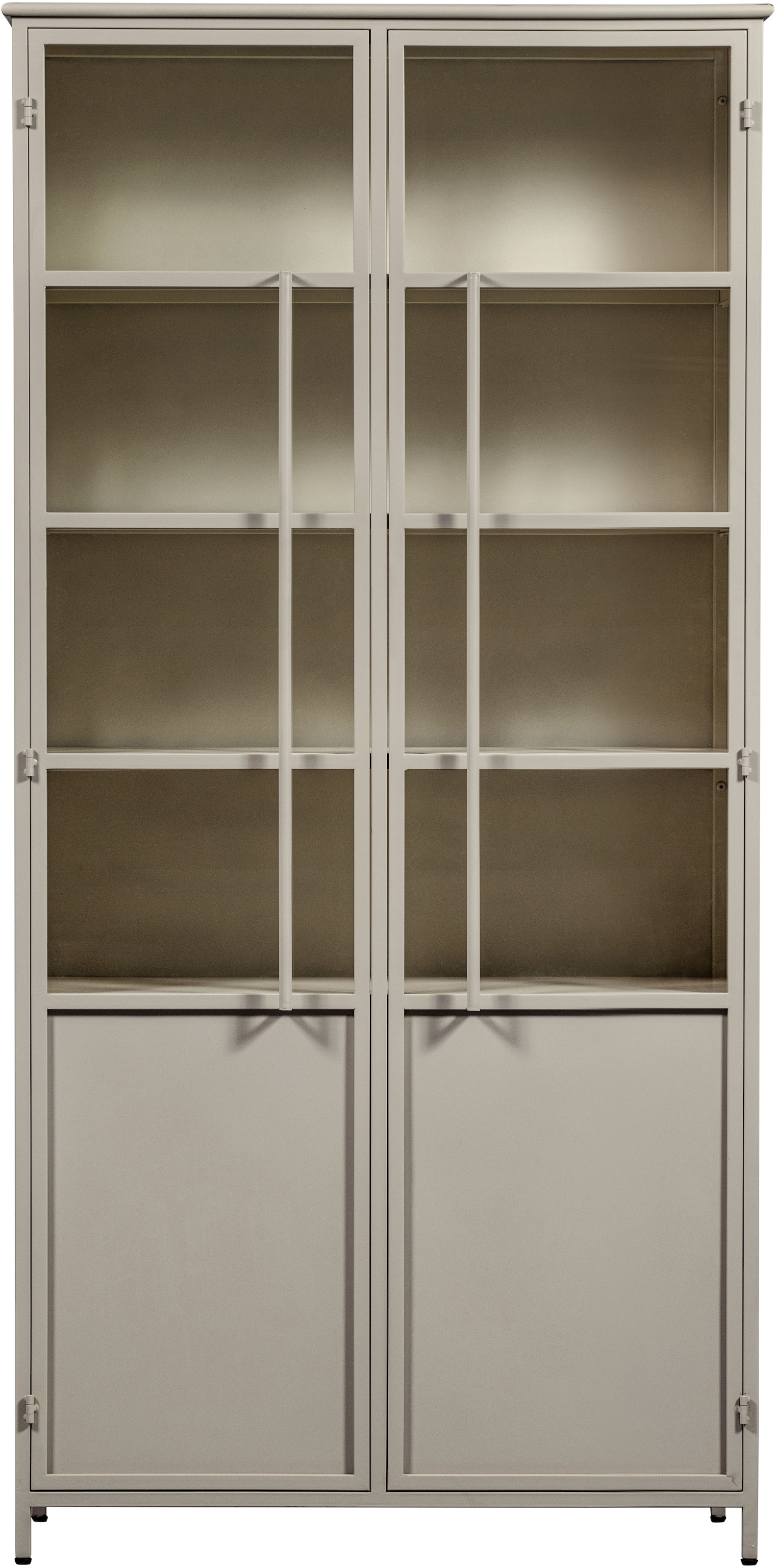 WOOOD Vitrine »WOOOD EXHIBIT XL 2-TÜRIG VITRINE SCHRANK METALL« Die Vitrine Exhibit aus mattem Metall bietet 5 robuste Einlegeböden.