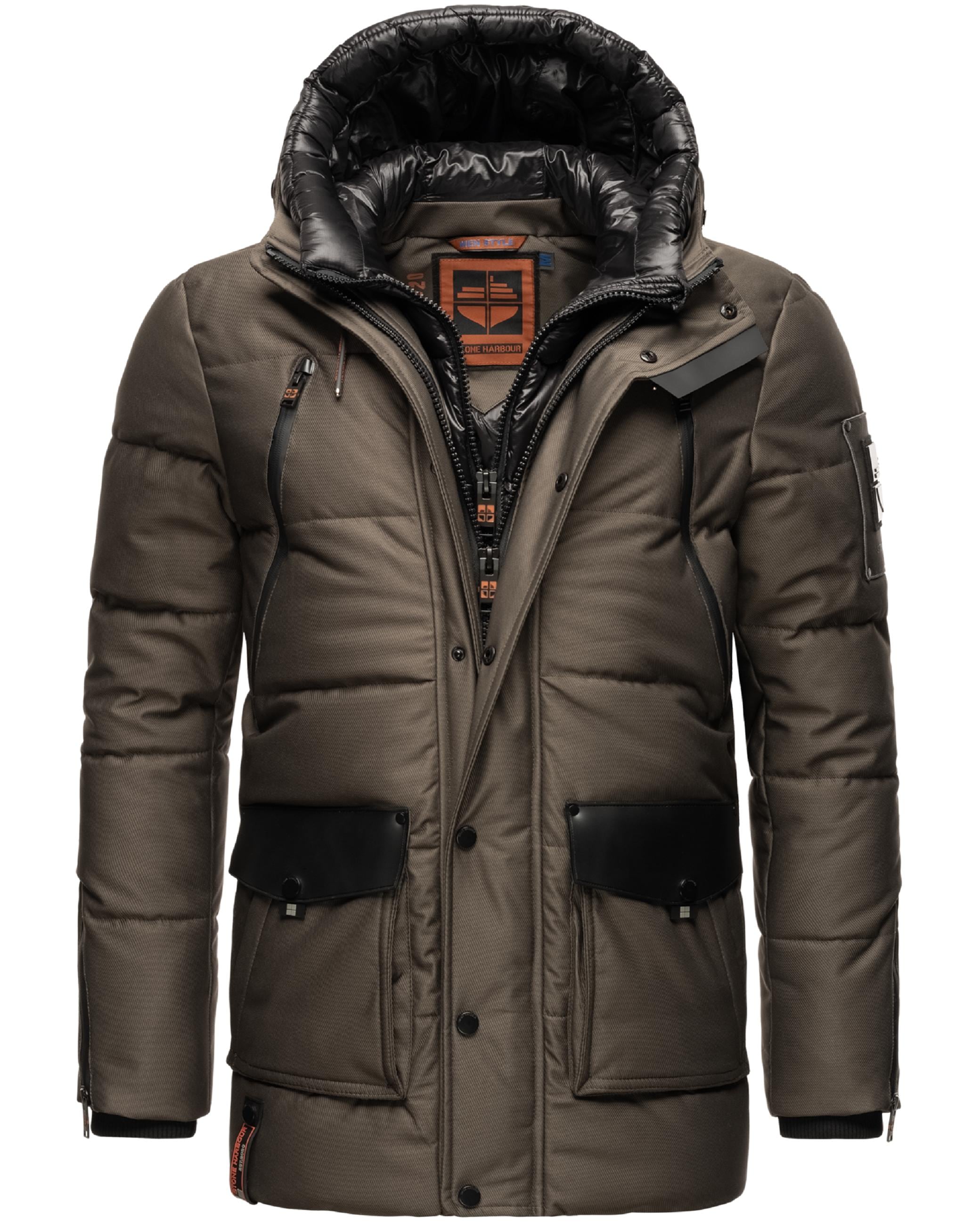 Stone Harbour Wintermantel »Winterjacke Mitjaa«, Warm gefütterter Herren Wintermantel mit doppelter Kapuze