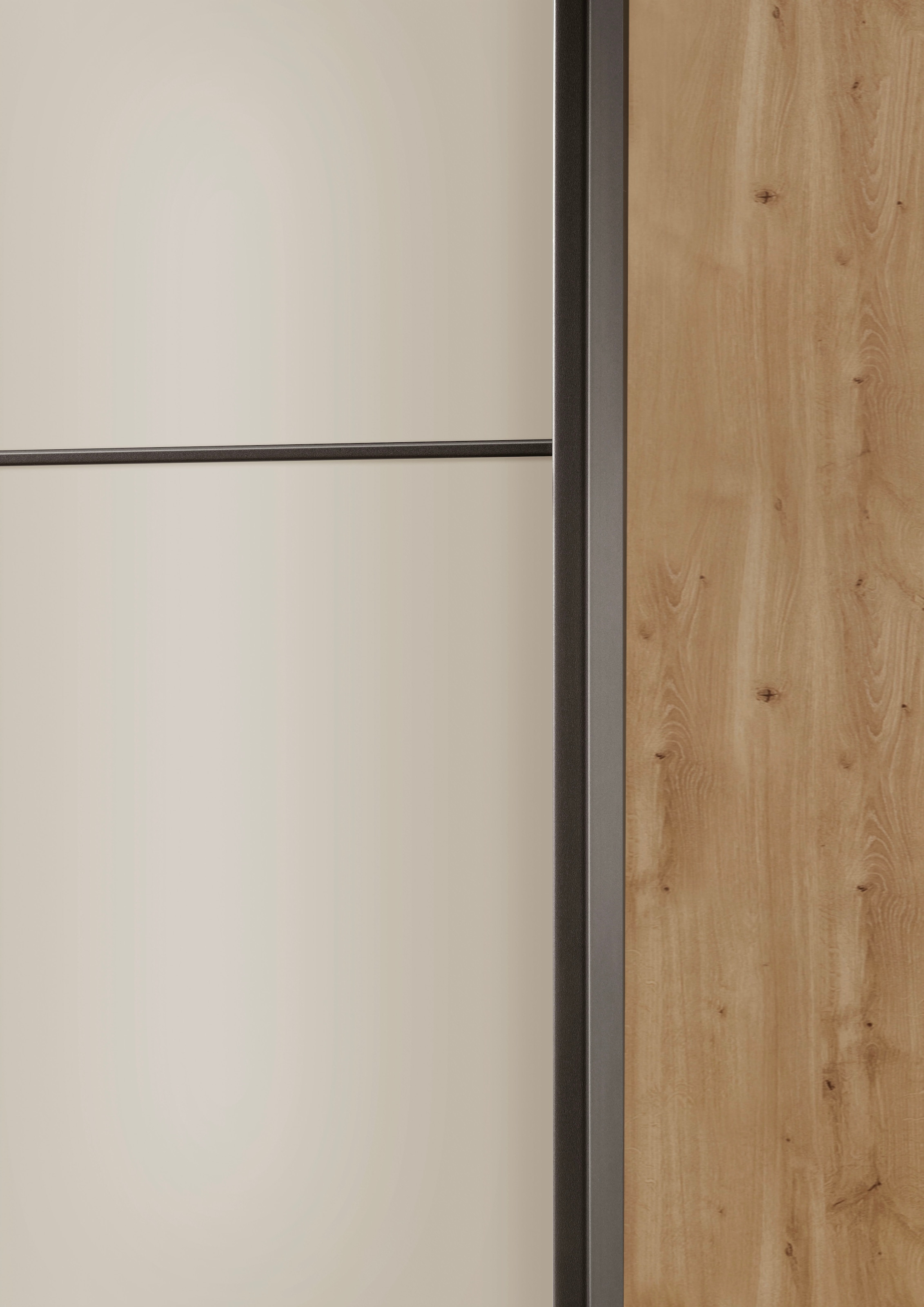 WIEMANN Schwebetürenschrank »Phoenix, Made in Germany, modernes Design, Highlight, Blickfang« Viele Farbkombinationen, in 4 Breiten und in 2 Höhen erhältlich,  maximaler Staurraum, inkl.Einlegeböden, Wäscheböden u. Dämpfer