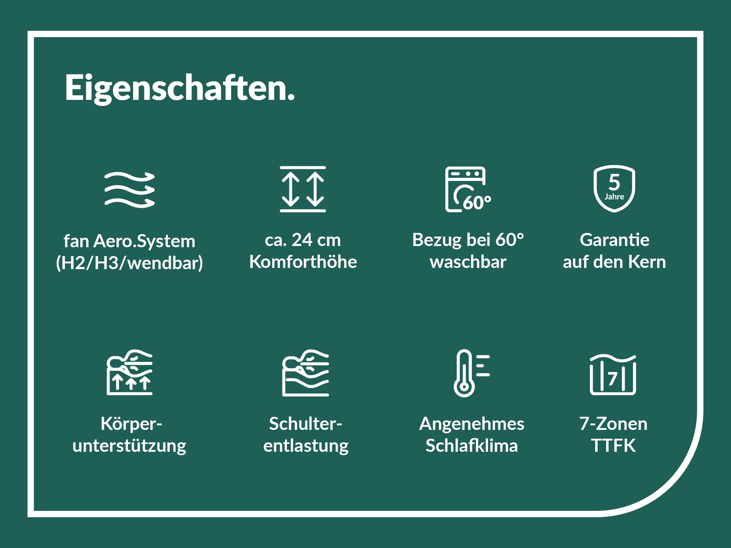 fan »fan Flex Side Clima T, Matratze 90x200 cm, 140x200 cm & mehr, in H2/H3« 24 cm hoch 1.034 Federn 1 Stk. tlg. Wendematratze mit Aero-System,1034 Federn (bei 100x 200 cm)