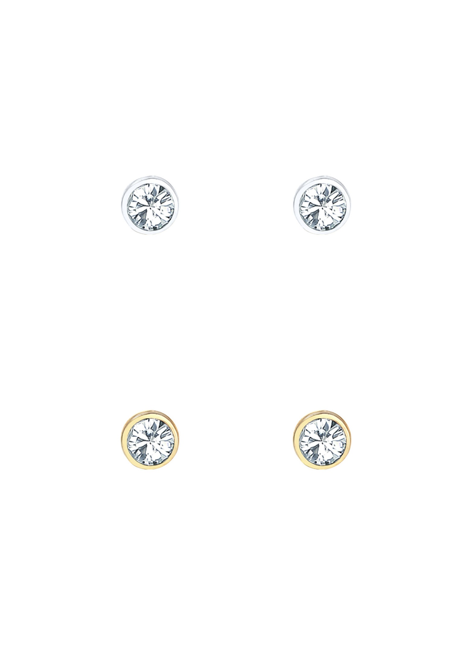 Elli Ohrstecker-Set »Ohrringe Rund Kristalle 2er Set 925 Silber, mit Kristallen von Swarovski®«