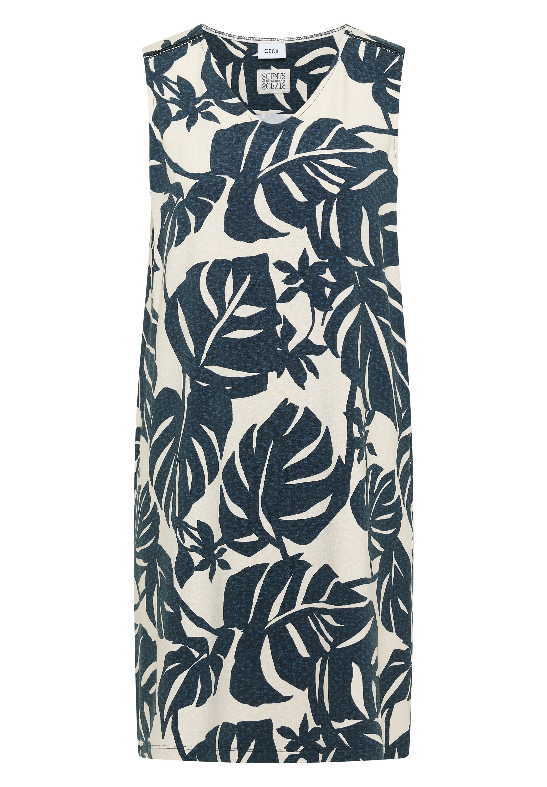Cecil Jerseykleid »Style Lea« Allover-Print, Sommerkleid, V-Ausschnitt, lockere Passform