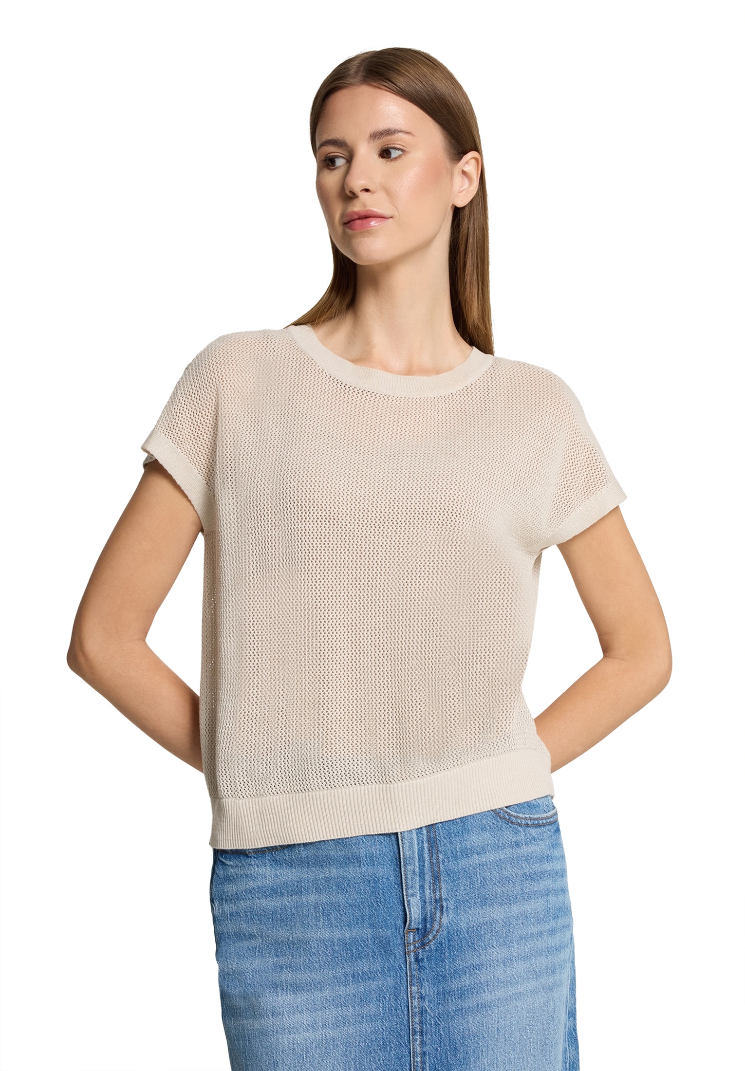 Betty Barclay Rundhalspullover »Lochstrick-Pullover ohne Arm«