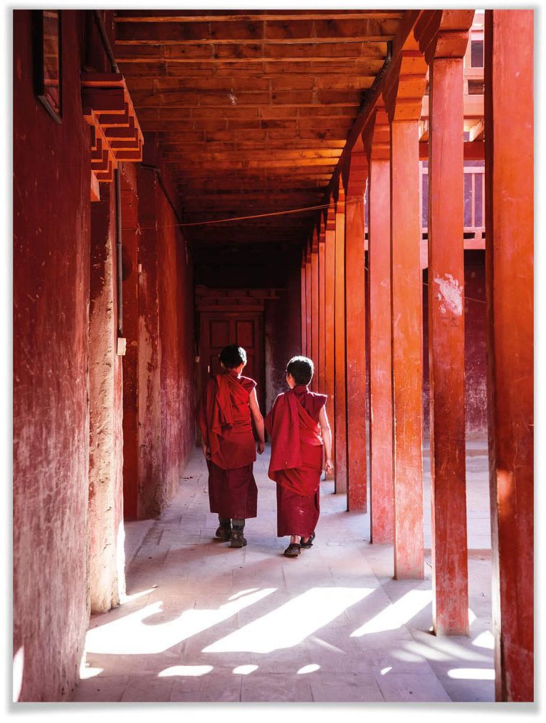 Wall-Art Poster »Mönche Nepal«, Menschen, (1 St.), Poster, Wandbild, Bild, Wandposter