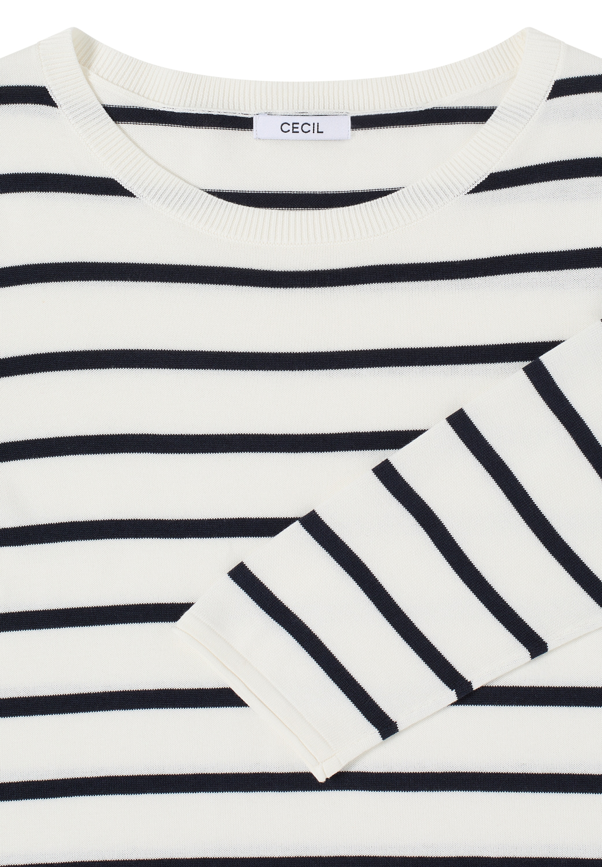 Cecil Strickpullover im Streifen-Look, 3/4-Arm