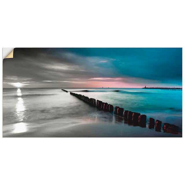 Artland Wandbild »Ostsee mit Sonnenaufgang s/w«, Gewässer, (1 St.), als  Leinwandbild, Wandaufkleber oder Poster in versch. Größen im OTTO Online  Shop