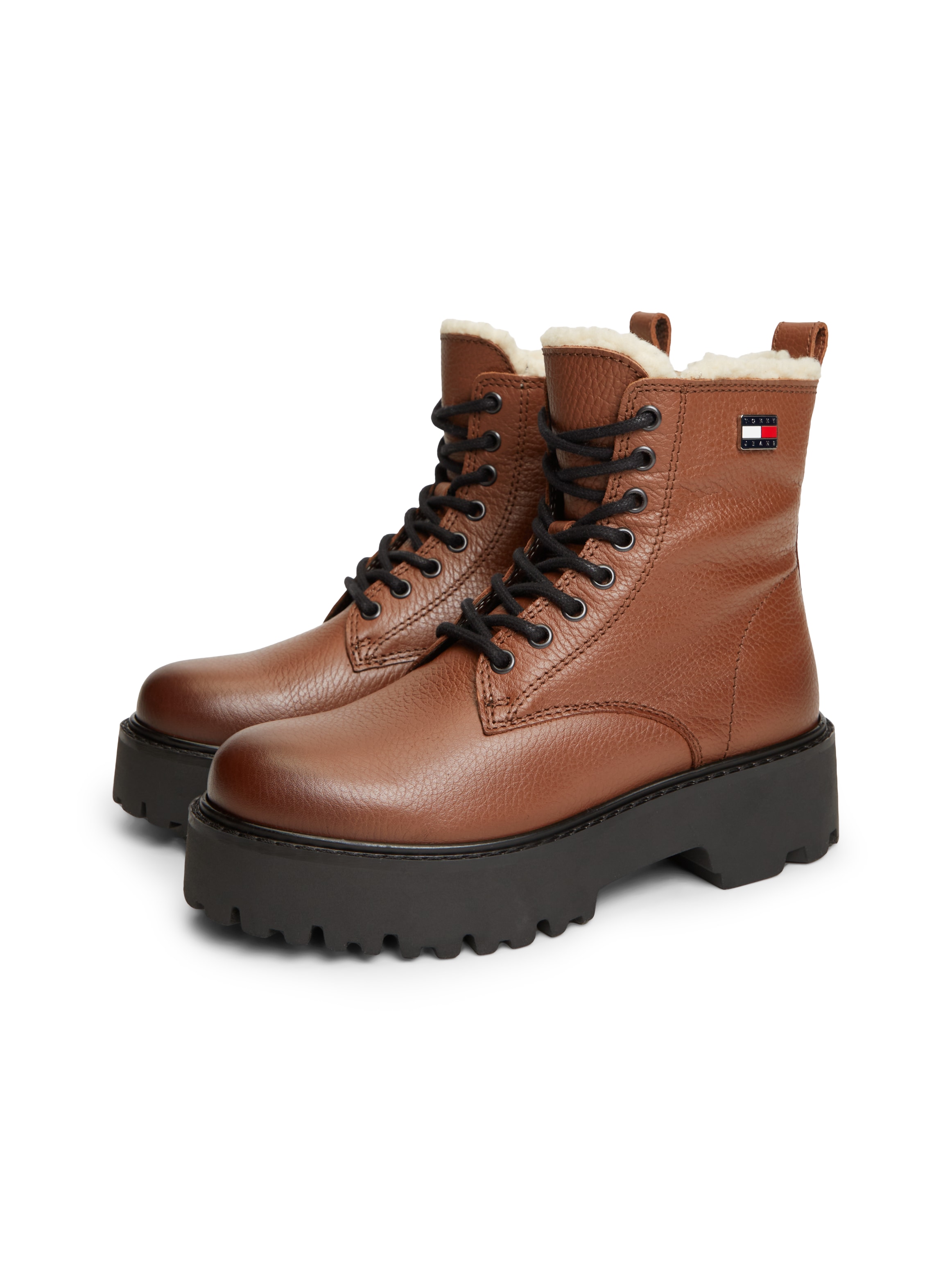 Tommy Jeans Winterstiefelette »TJW PLATFORM BOOTS WL«  Blockabsatz, Schnürboots, Winterboots mit seitlicher Logoflag