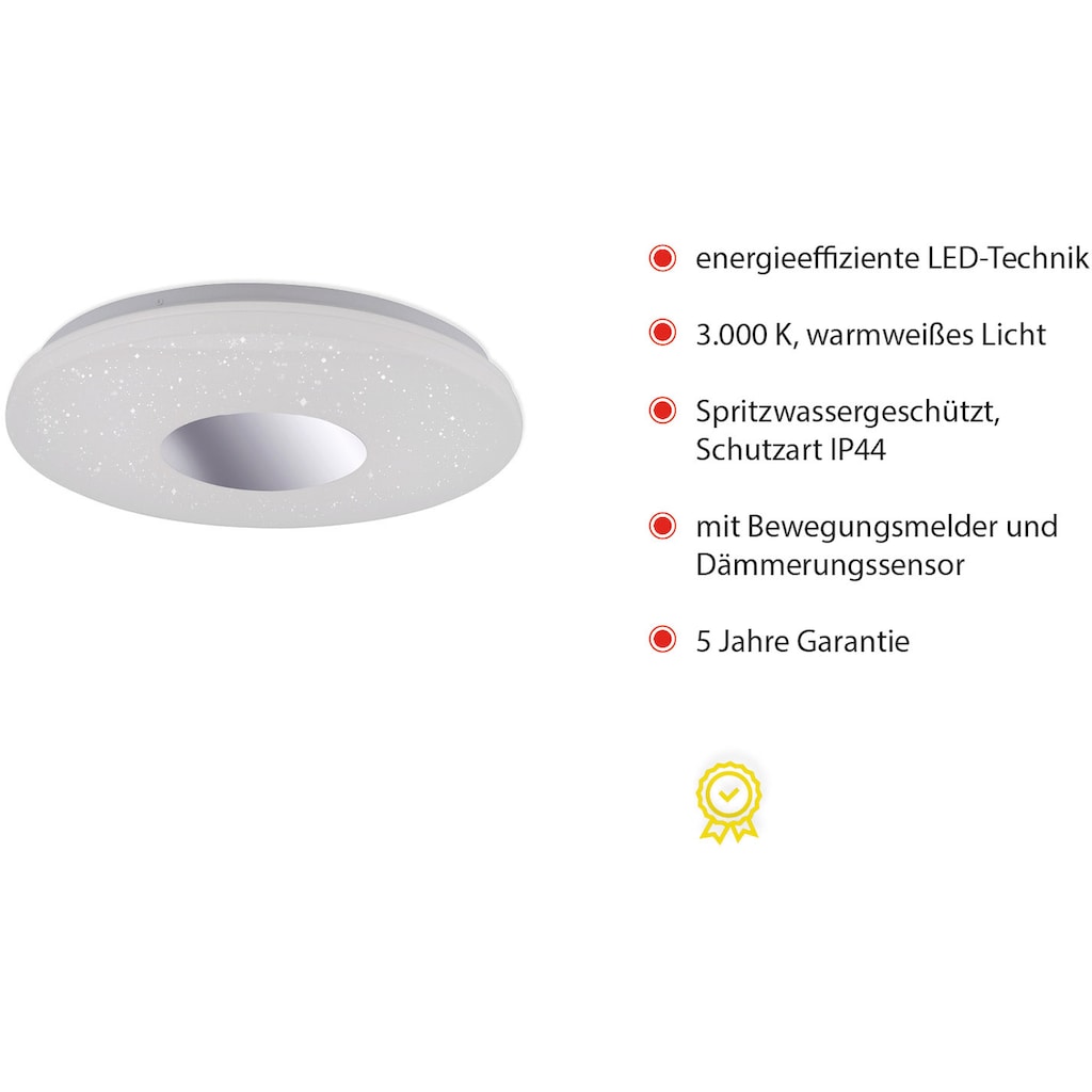 JUST LIGHT LED Deckenleuchte »LAVINIA«, Schutzart IP44