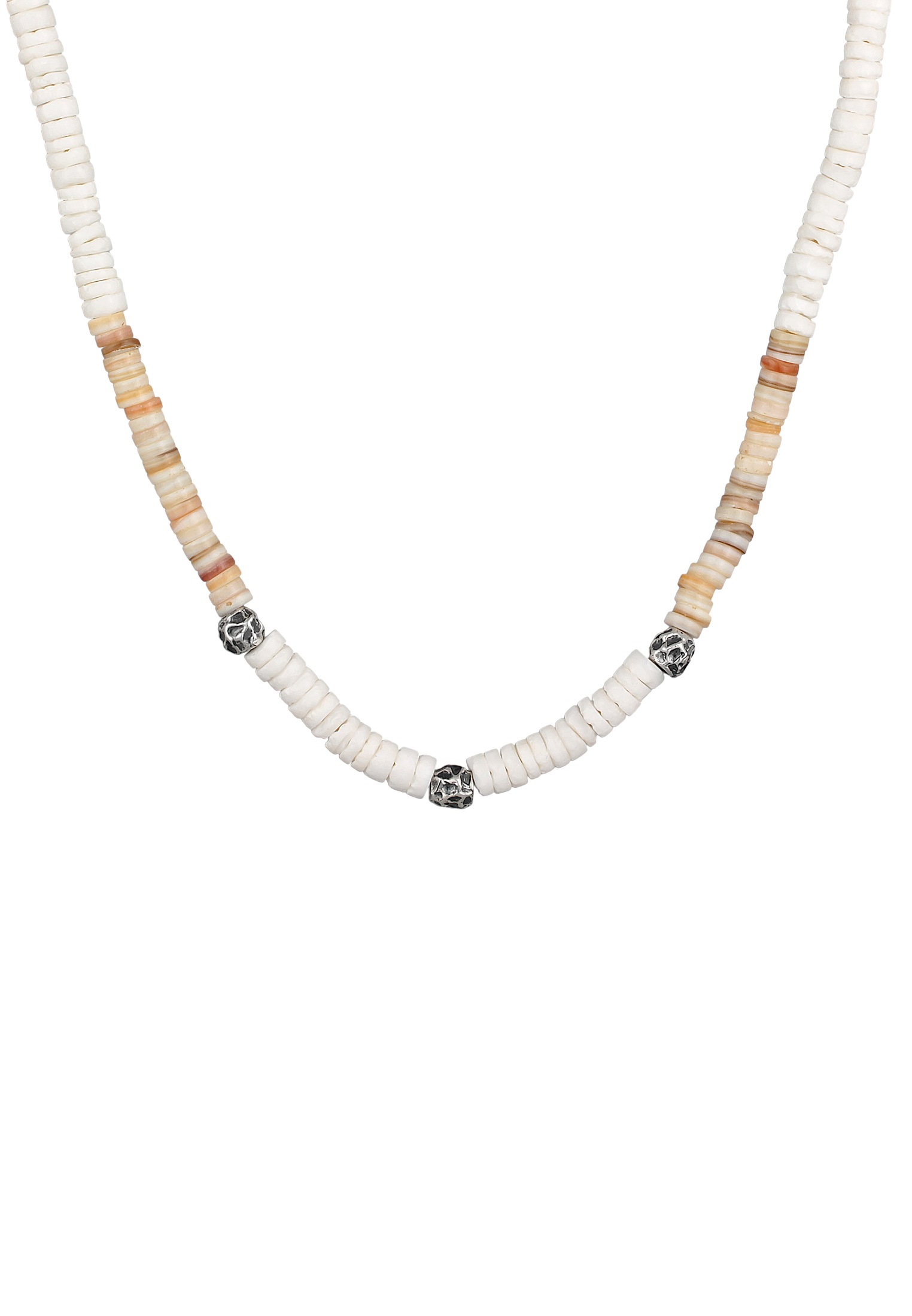 HAZE & GLORY Silberkette »Halskette Puka Muschel Halskette mit Beads 925 Silber«