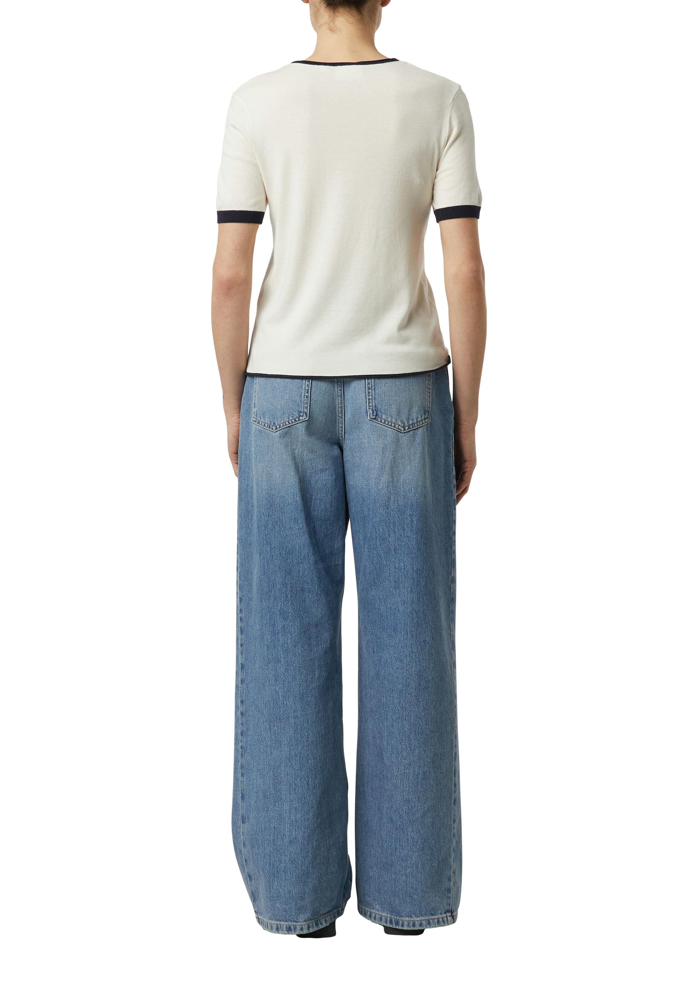 Comma Strickpullover halbarm, mit farblich angesetzten Abschlüssen