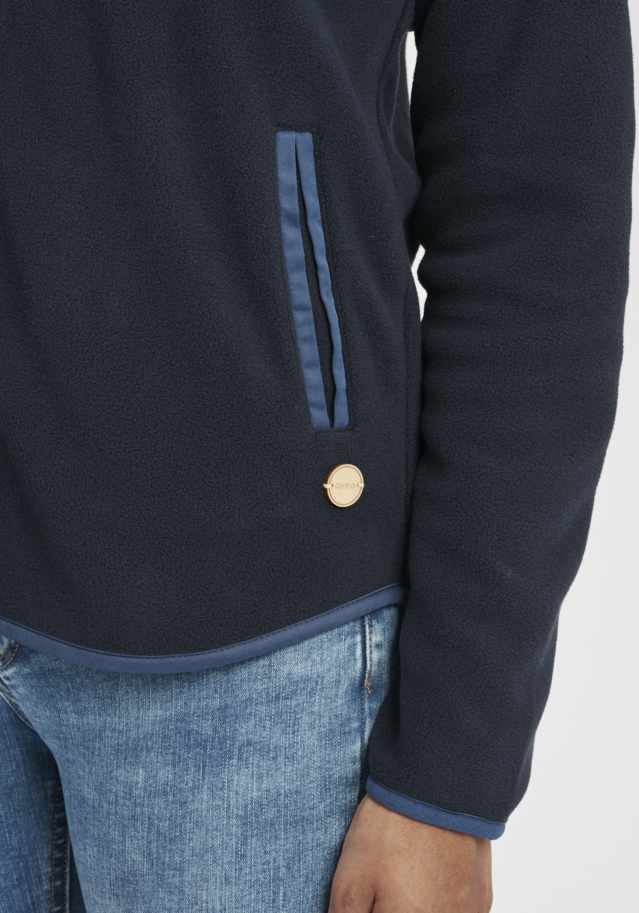OXMO Fleecejacke »Sweatjacke OXMalin«, ohne Kapuze